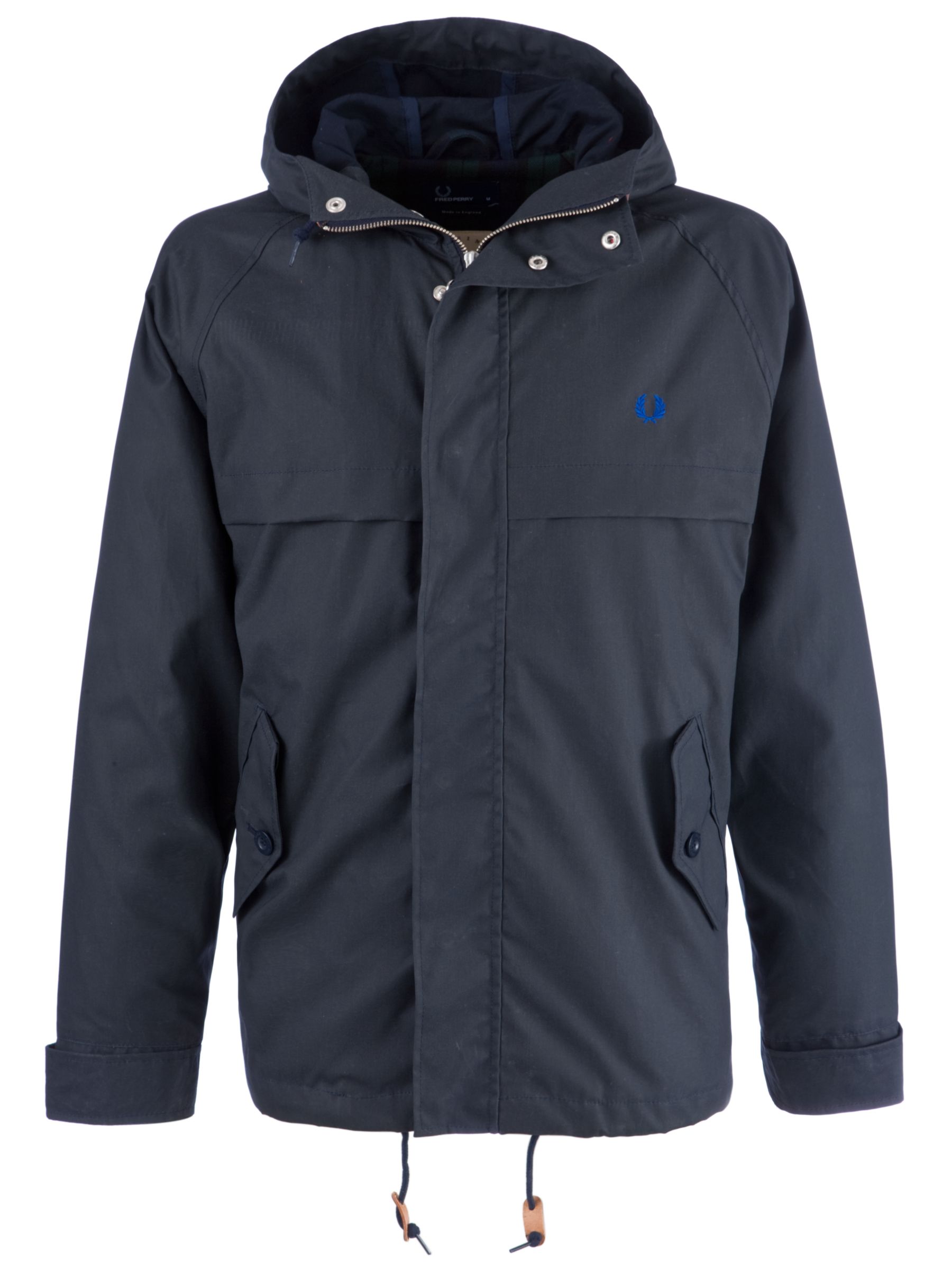 Fred Perry Hooded Wax Anorak, Navy at JohnLewis