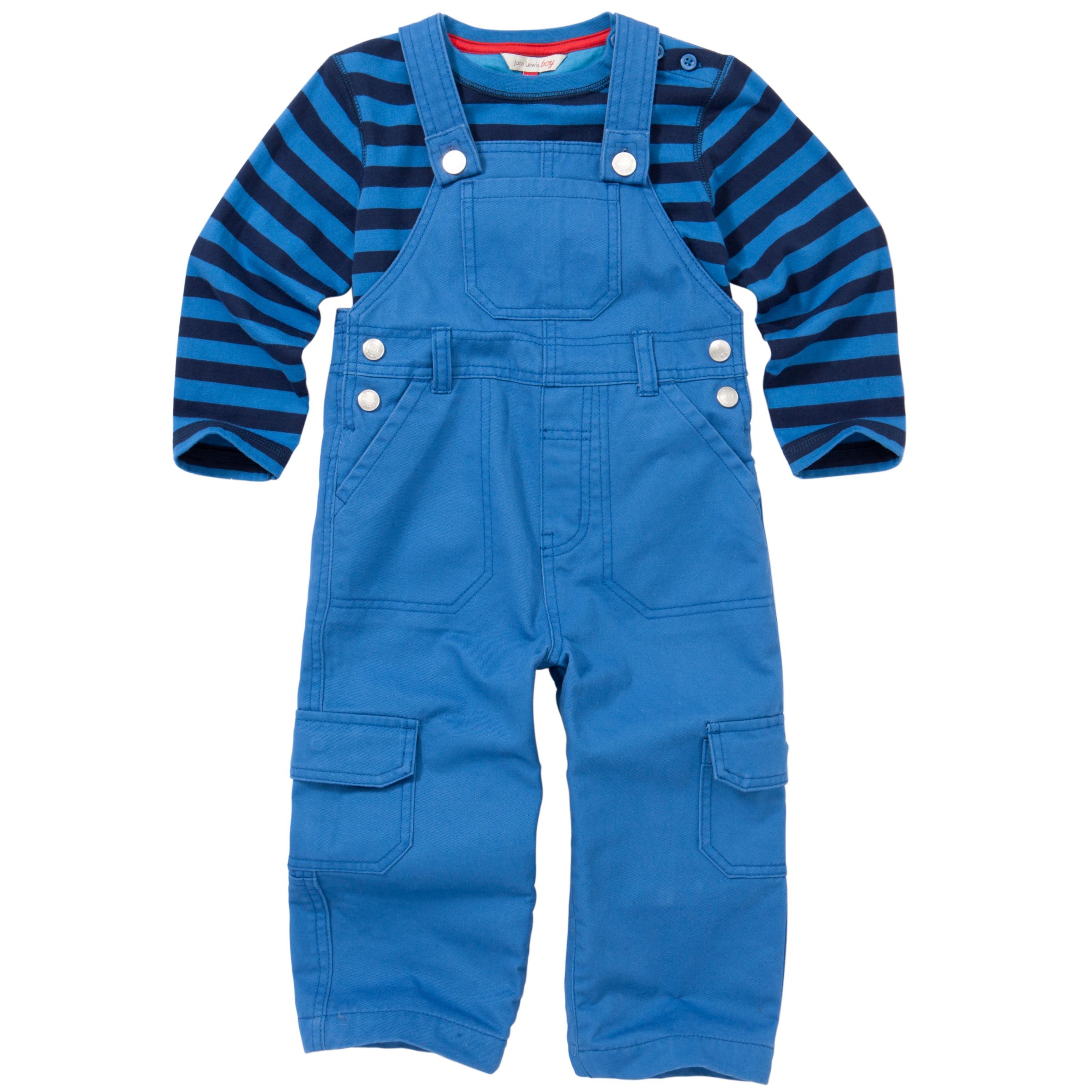 John Lewis Boy Dungaree and T-Shirt Set, Blue