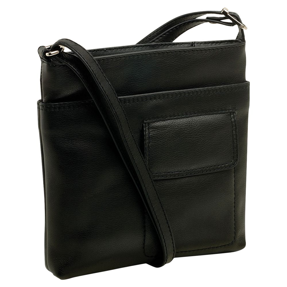 Tula Origin Nappa Medium Zip Top Across Body Handbag, Black