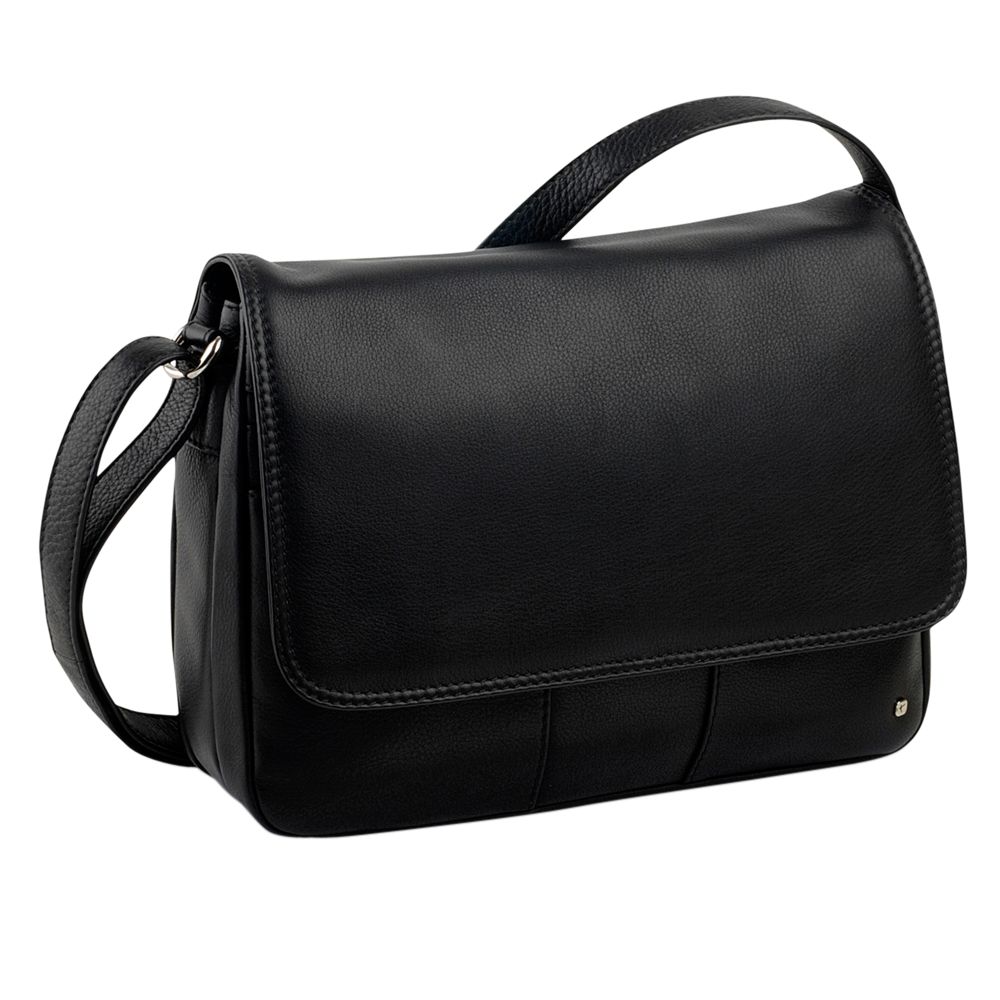 Tula Origin Nappa Large Flapover Across Body Handbag, Black