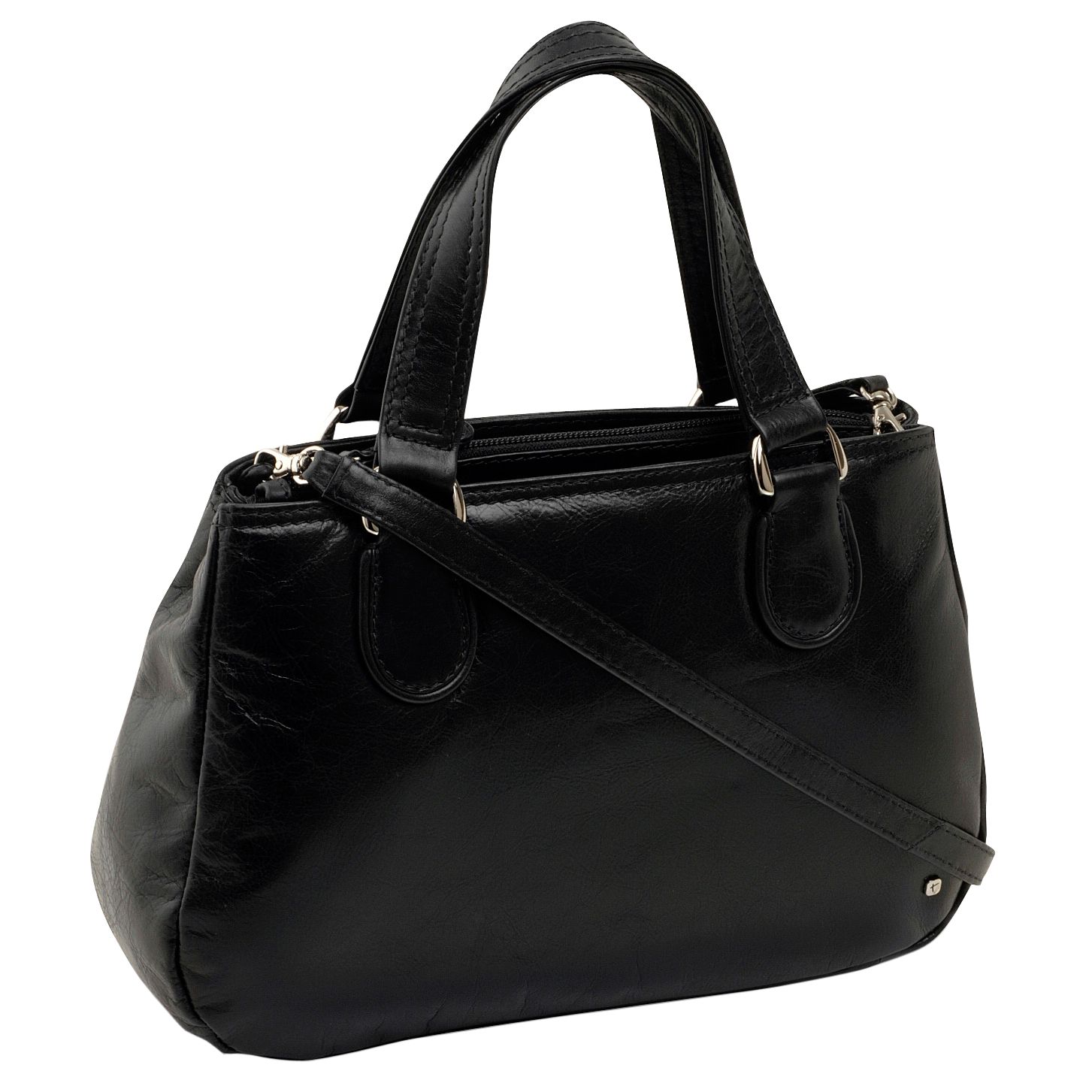 Tula Originals Veg Tan Medium Zip Top Grab Handbag, Black