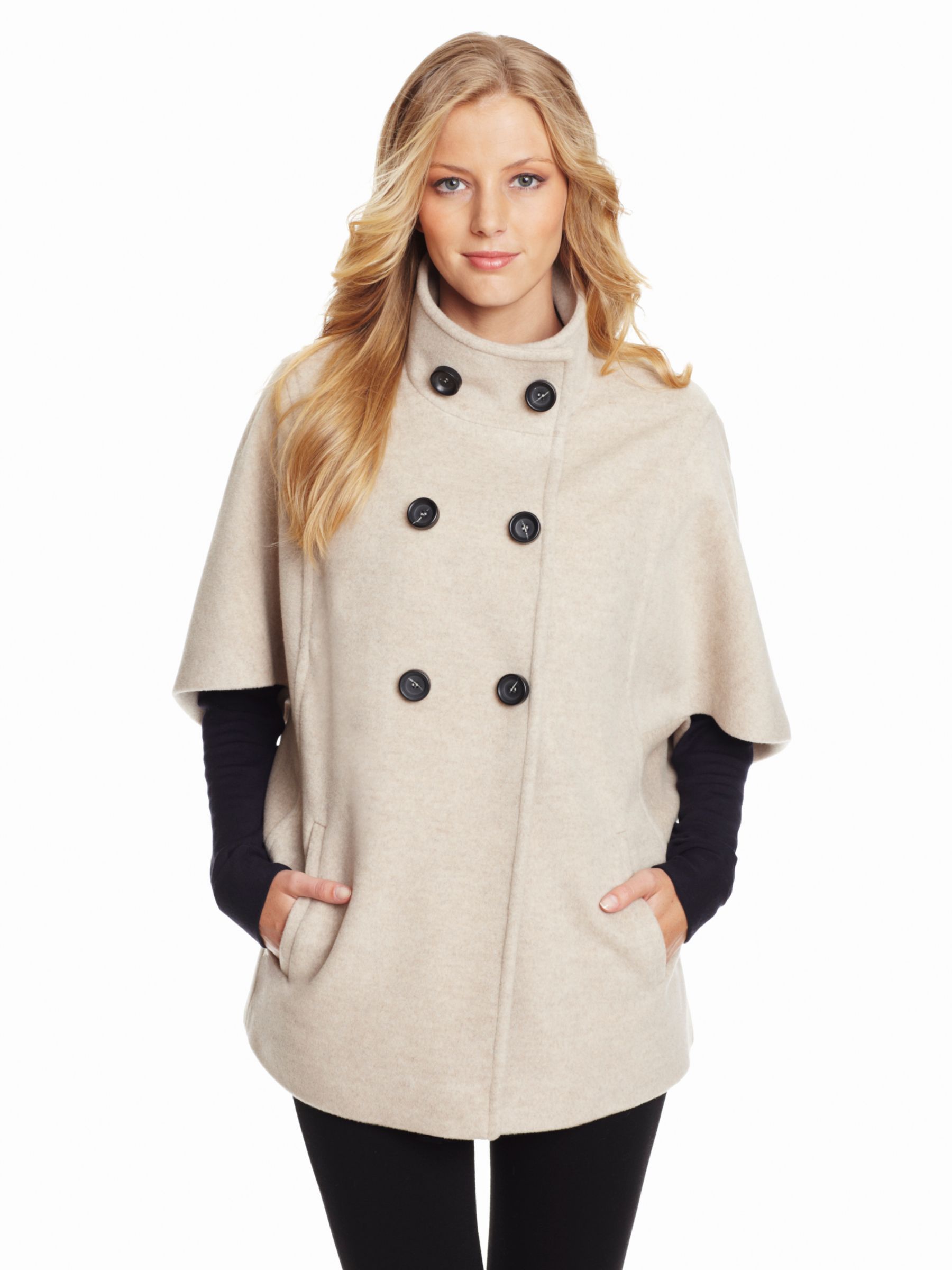 G&eacute;rard Darel Wool Blend Cape, Beige, 38 at John Lewis