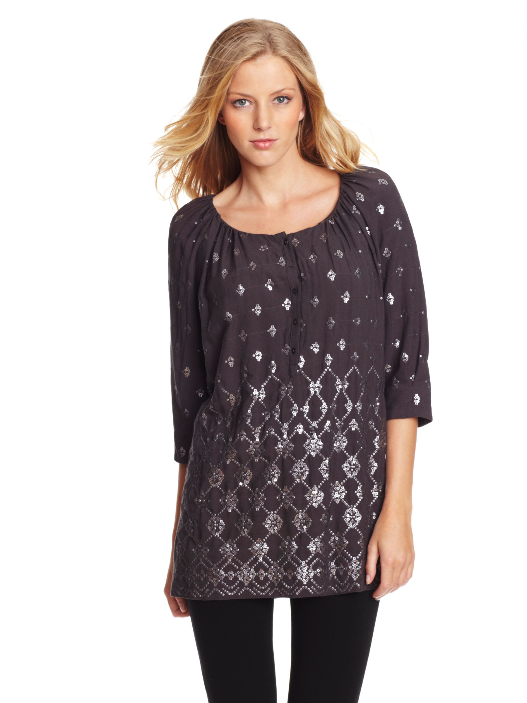 G&eacute;rard Sequinned Blouse, Dark Grey