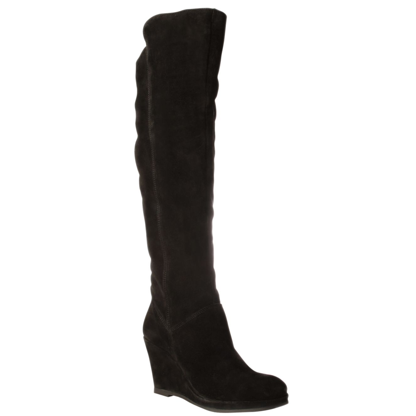 Carvela Wolfe Suede Knee High Boots, Black at John Lewis