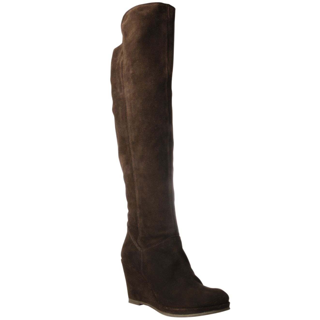 Carvela Wolfe Suede Knee High Boots, Brown at John Lewis