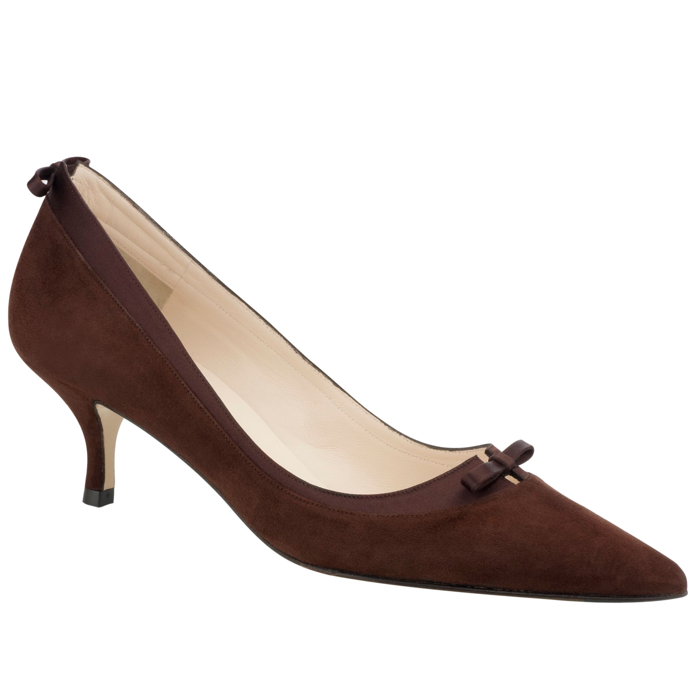 L.K.Bennett Phoebe Suede Court Shoes, Brown at JohnLewis