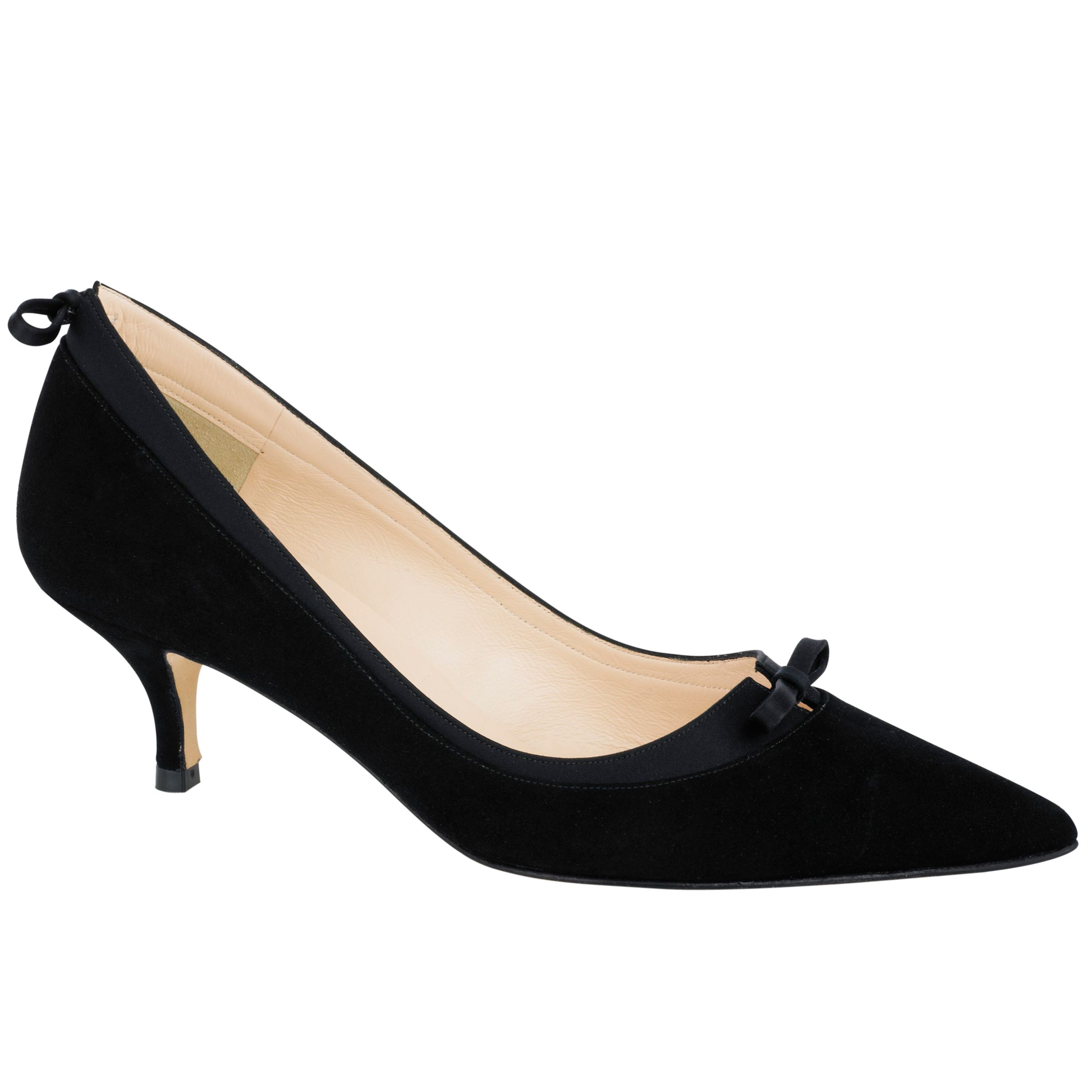 L.K.Bennett Phoebe Suede Court Shoes, Black at JohnLewis