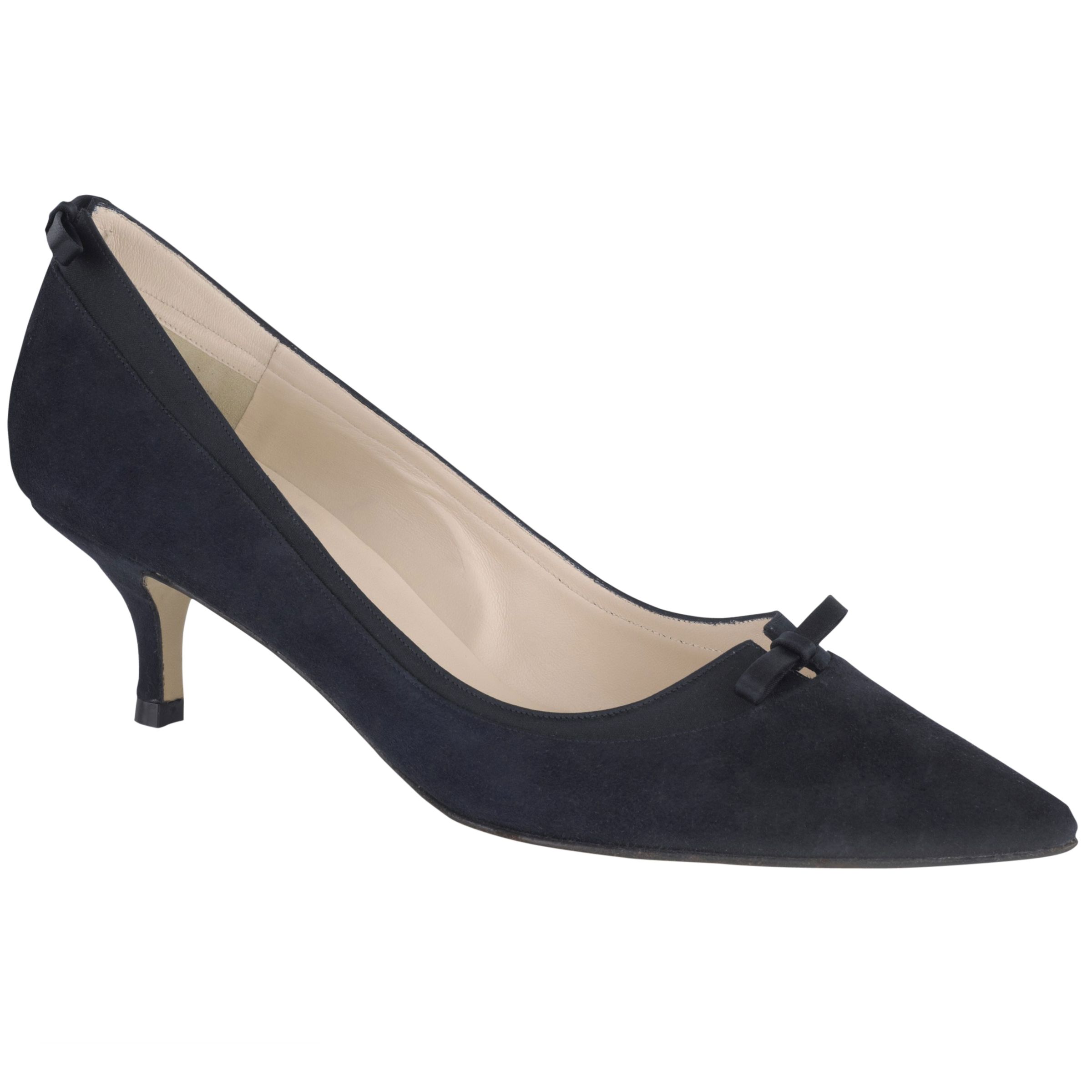 L.K.Bennett Phoebe Suede Court Shoes, Navy at JohnLewis