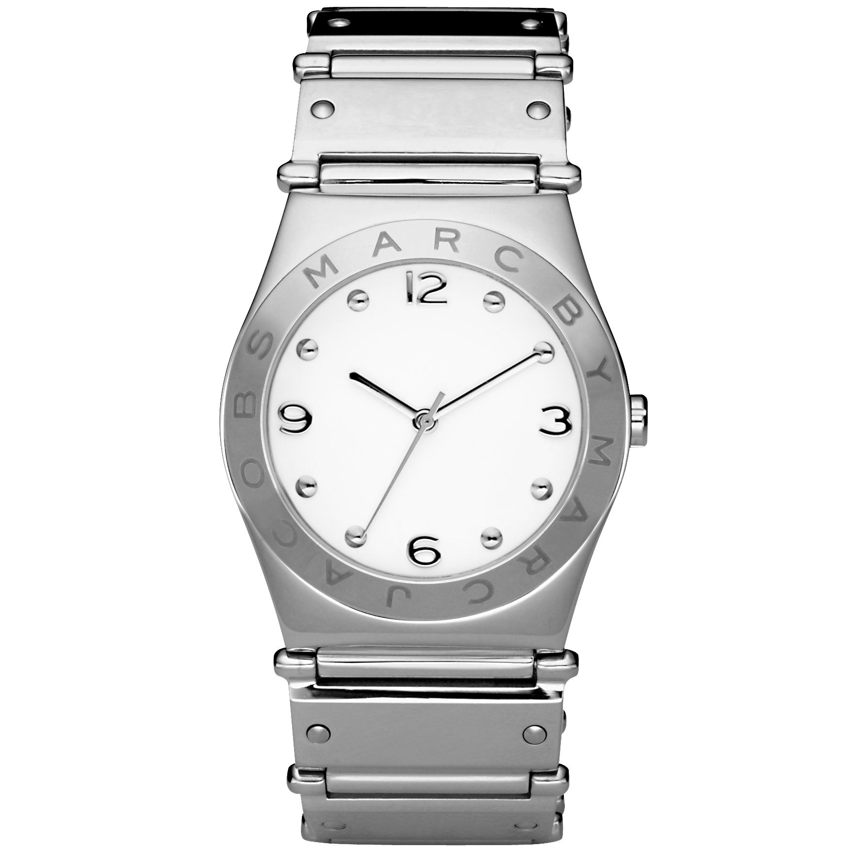 Marc by Marc Jacobs MBM8518 Women's Round White Glitz Index Dial Stainless Steel Bracelet Watch at John Lewis