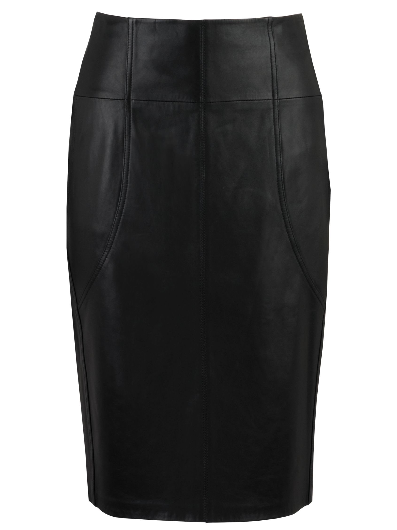 Planet Buttersoft Leather Skirt, Black, 18 at John Lewis