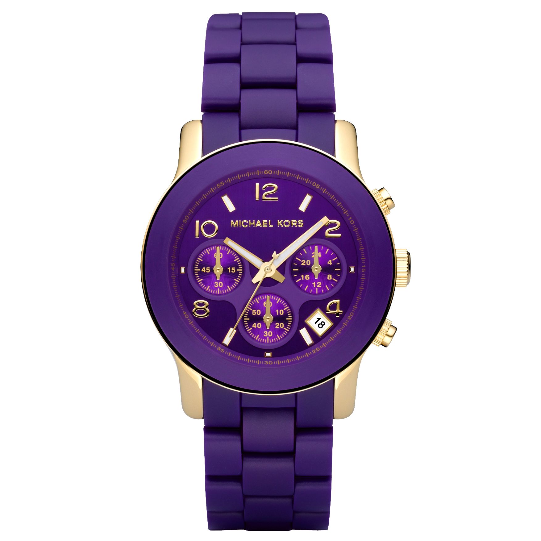 Michael Kors MK5316 Women's Purple Round Chronograph Bracelet Watch at John Lewis