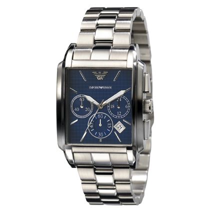 Emporio Armani AR0480 Men's Chronograph Watch, Silver at John Lewis