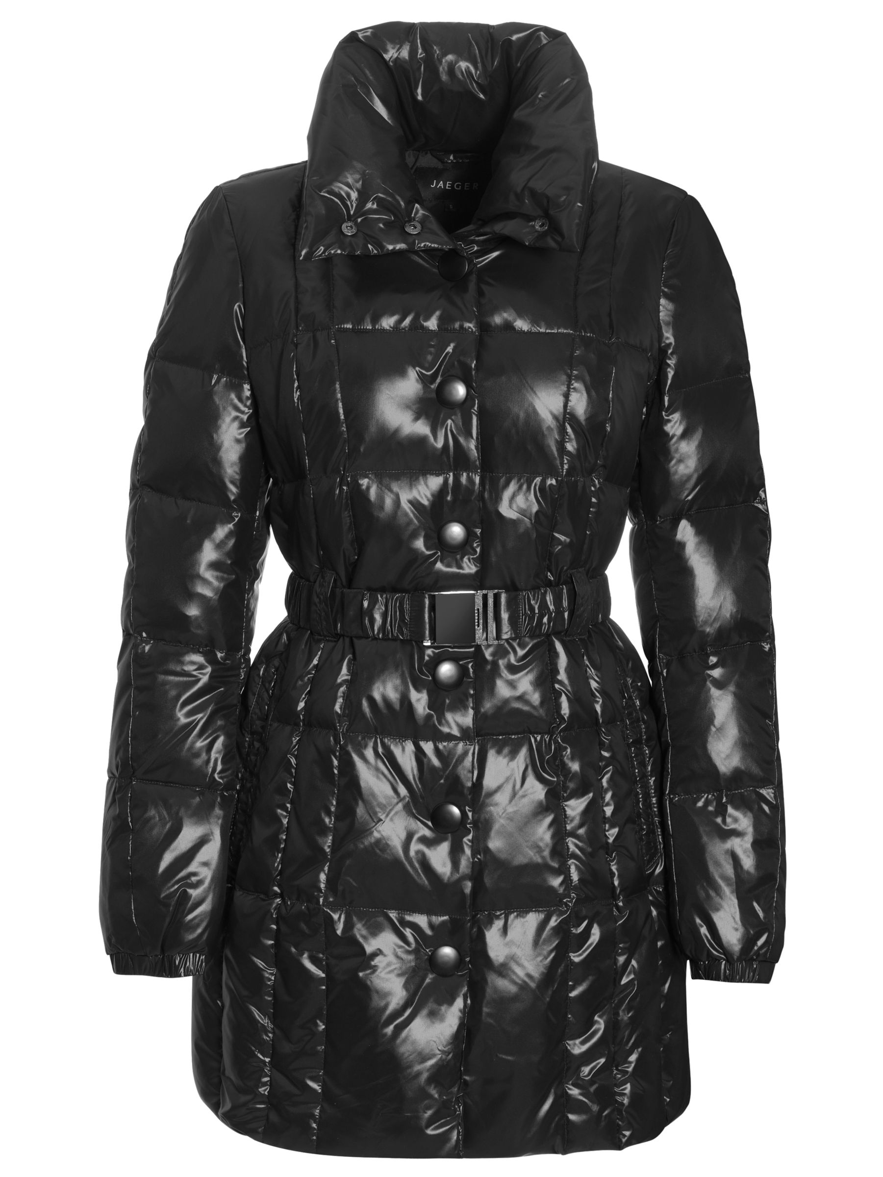 Jaeger Padded Hooded Coat, Black at John Lewis