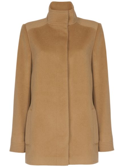 Jaeger Funnel Neck Jacket, Camel at John Lewis