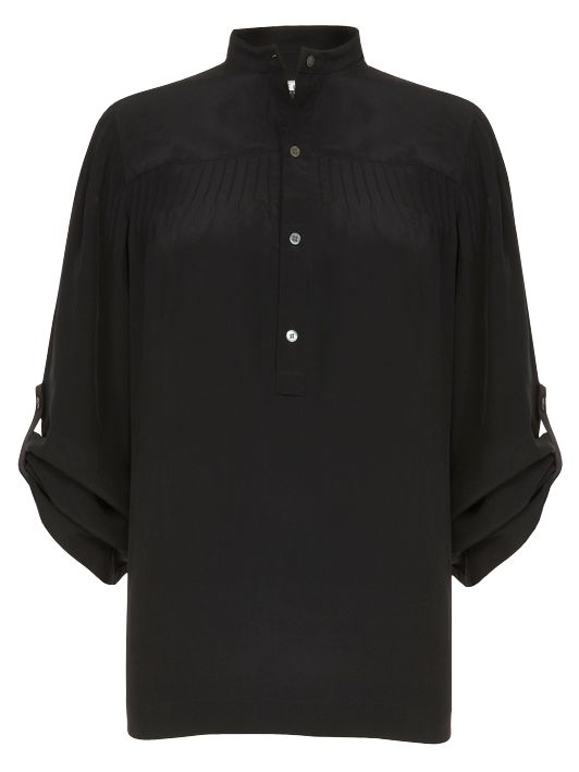 Jaeger Pintucked Yoke Blouse, Black