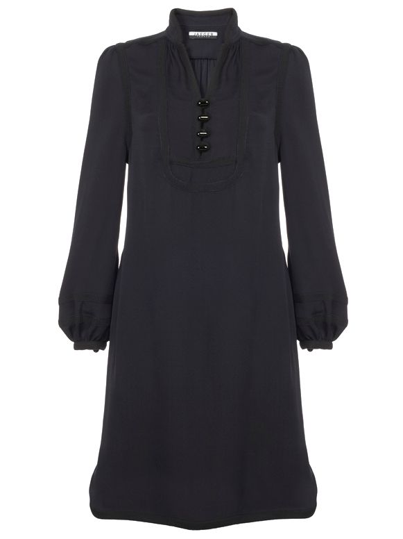 Jaeger Silk Braided Dress, Navy, 8 at John Lewis