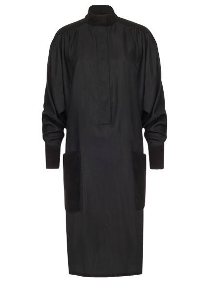 Jaeger Suede Trim Dress, Black at John Lewis