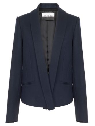 Jaeger Melton Zip-Off Collar Jacket, Navy at John Lewis