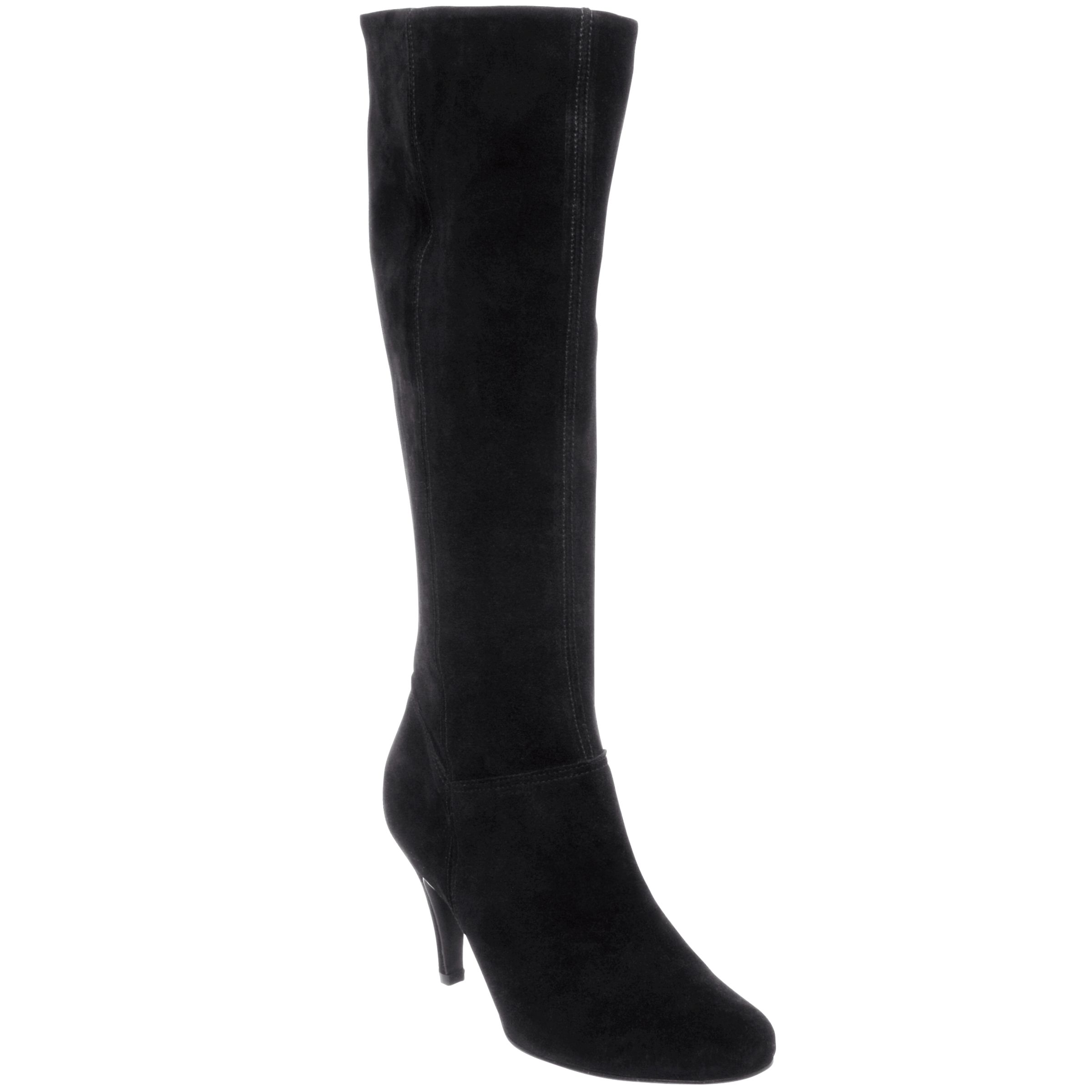 Dune Doors Suede Tall Boots, Black