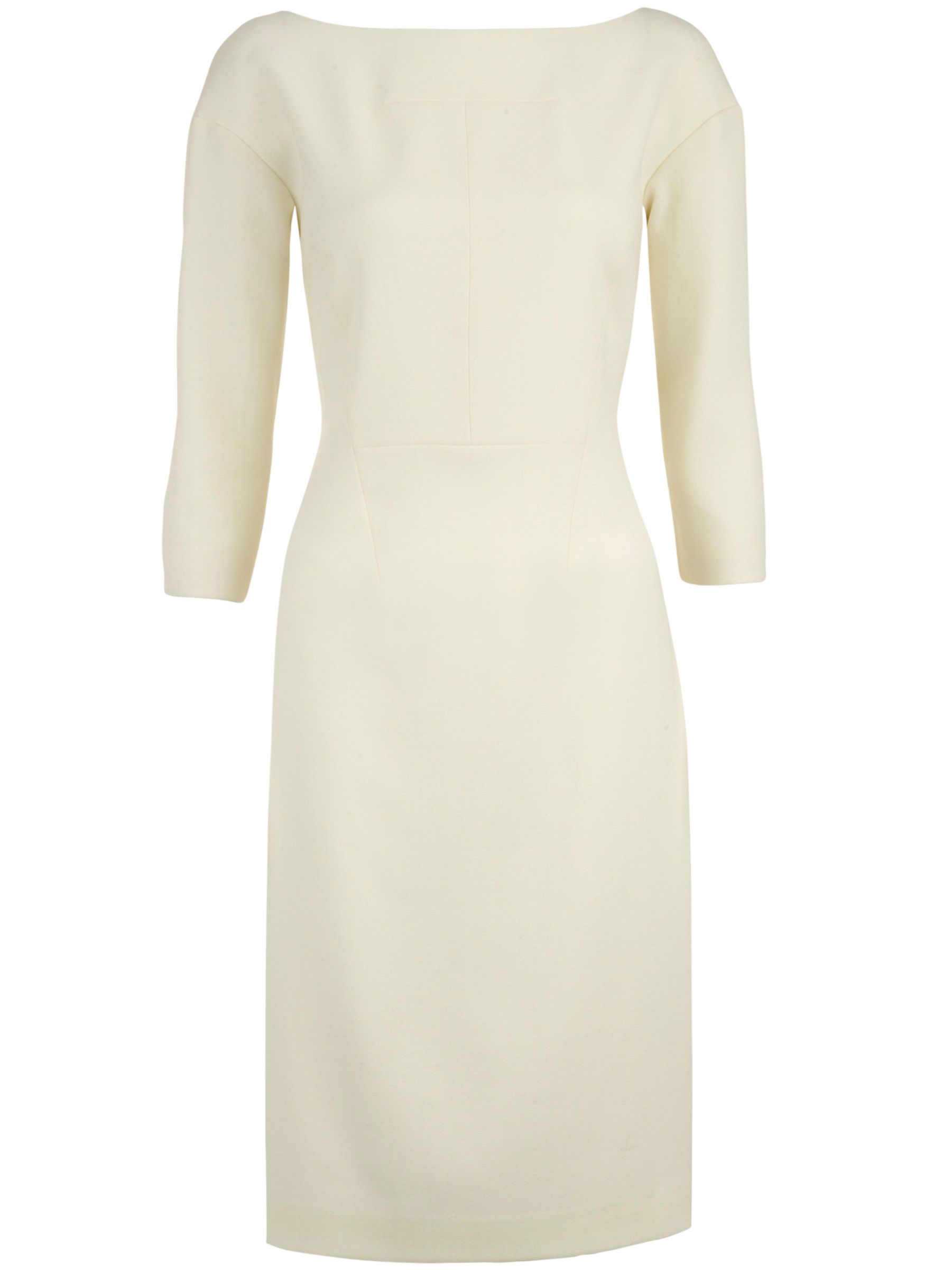 L.K Bennett Lott Fitted Slash Neck Dress, Sugar, 16 at JohnLewis