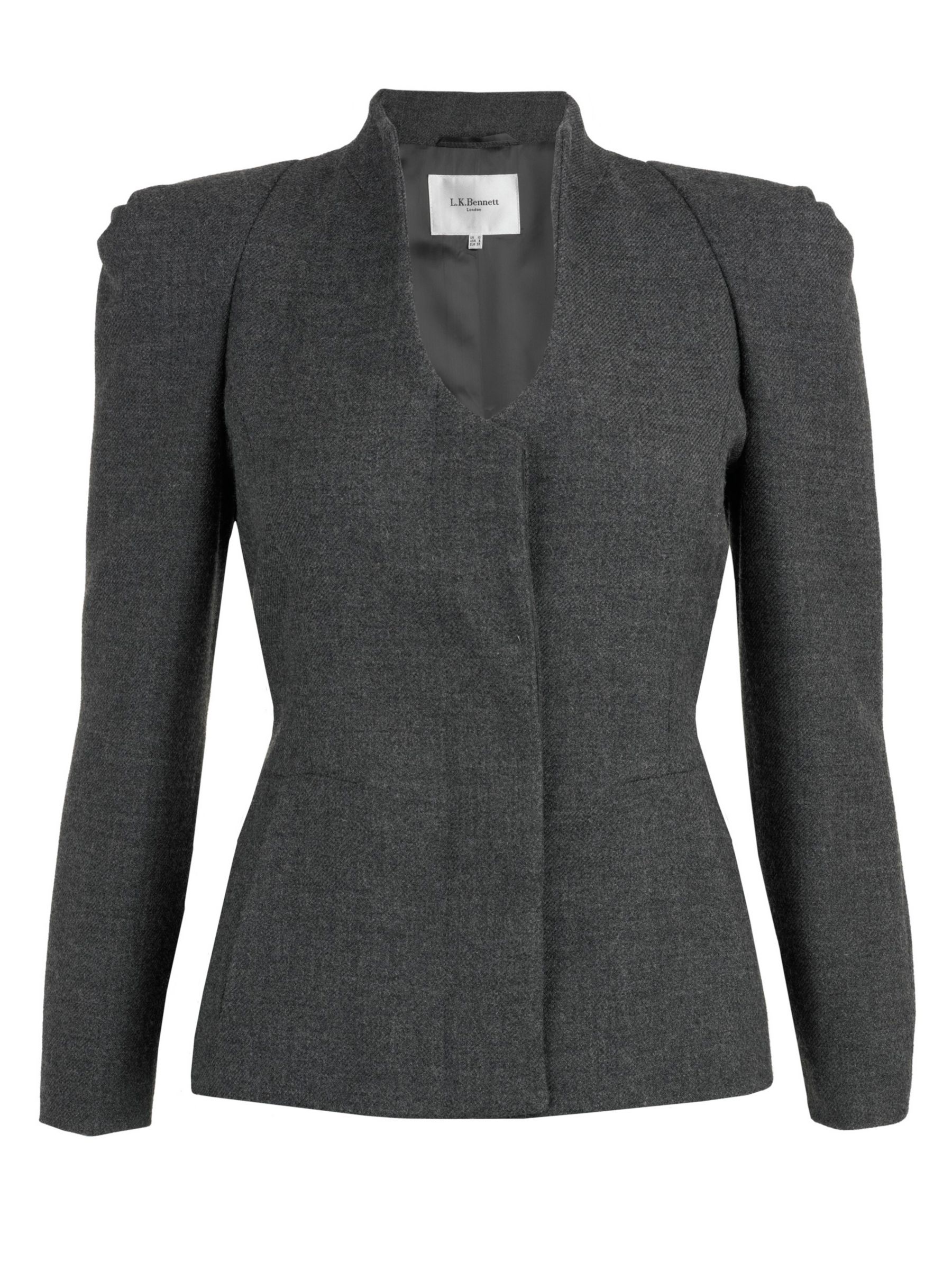 L.K. Bennett Dey Slim Fitting Tailored Jacket, Grey at John Lewis