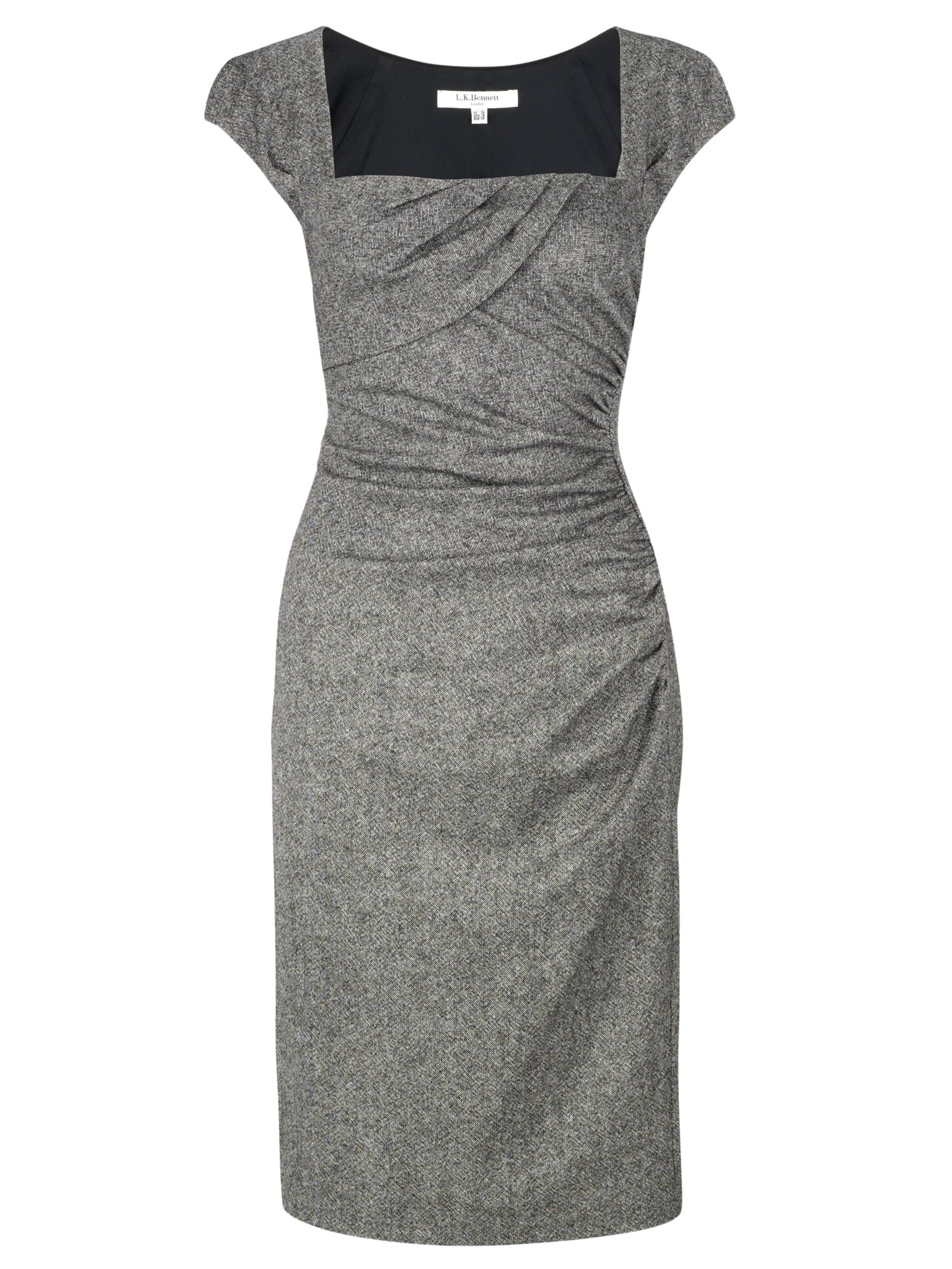 L.K. Bennett Tina Capped Sleeve Dress, City Tweed at John Lewis