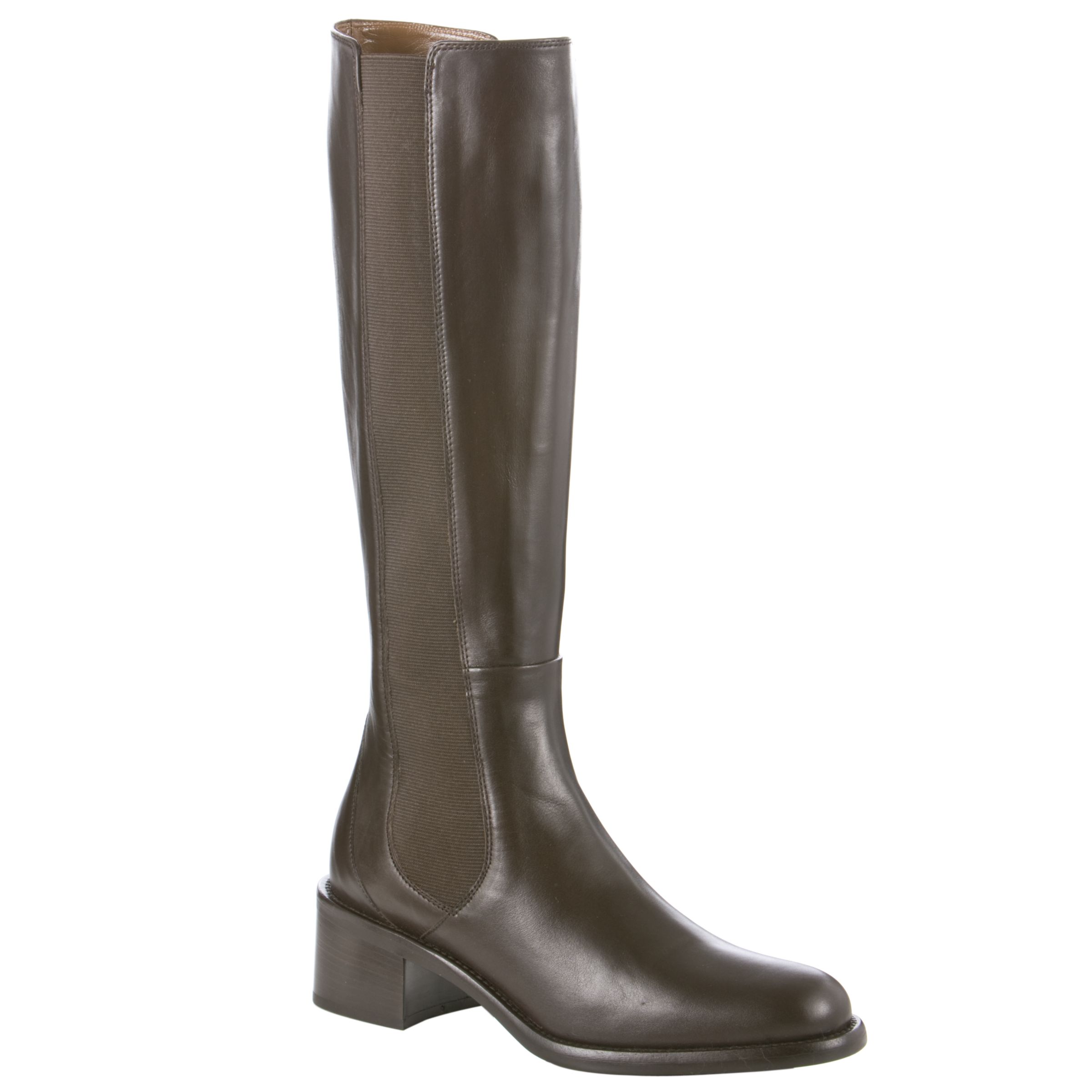 Hobbs Jamie Elastic Side Long Boots, Chocolate at John Lewis