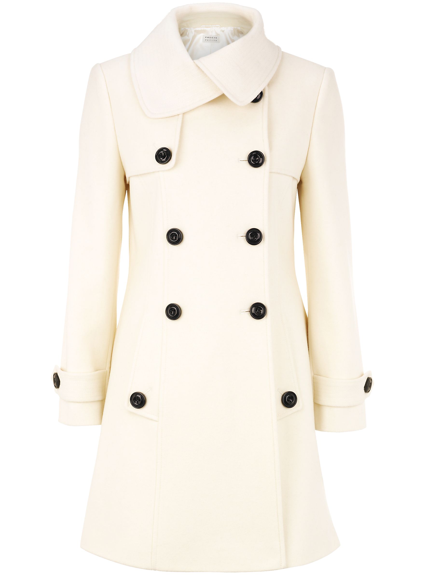 Precis Petite Asymmetric Collar Coat, white at JohnLewis