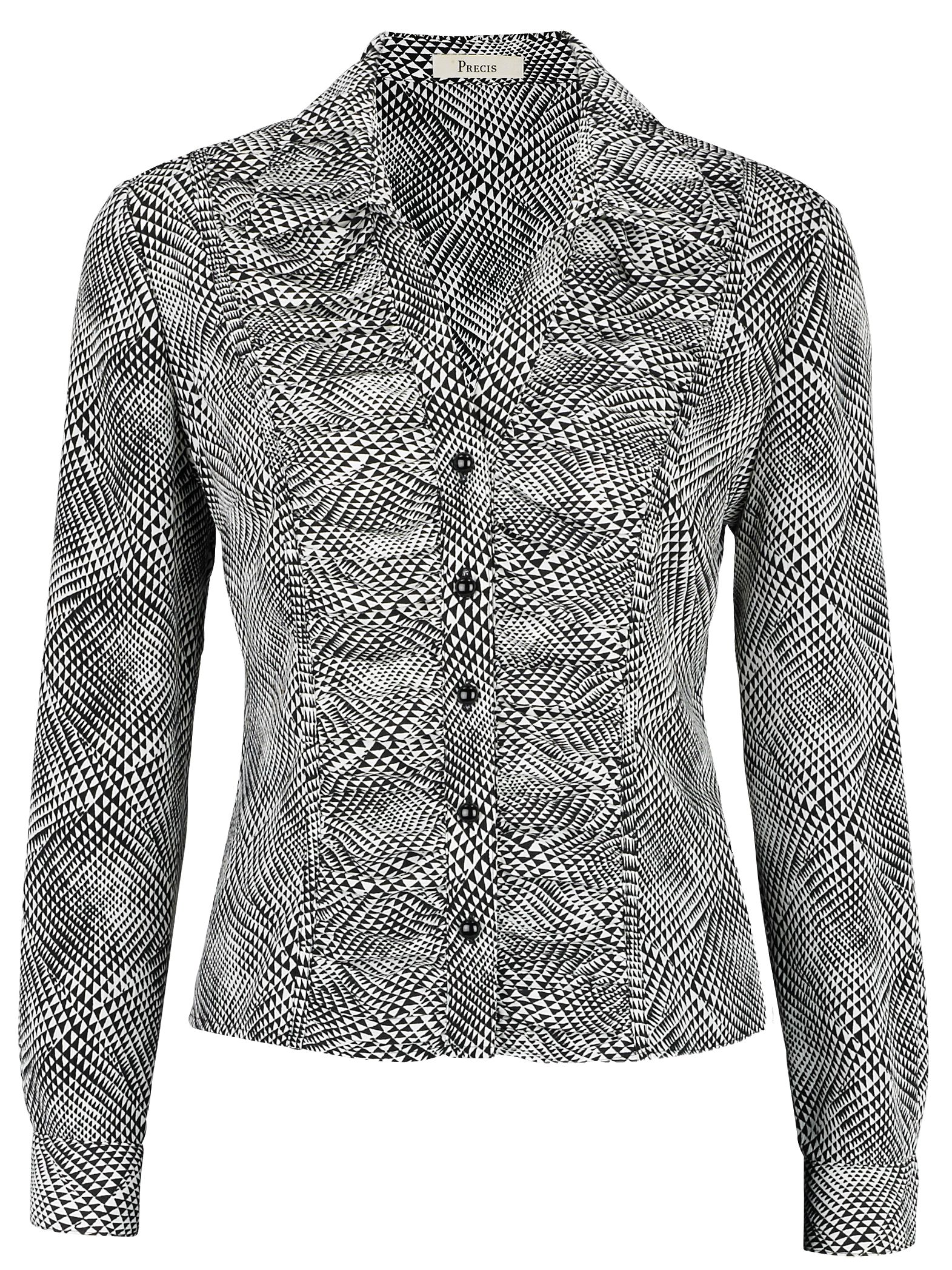 Precis Petite Monochrome Tile Print Blouse,