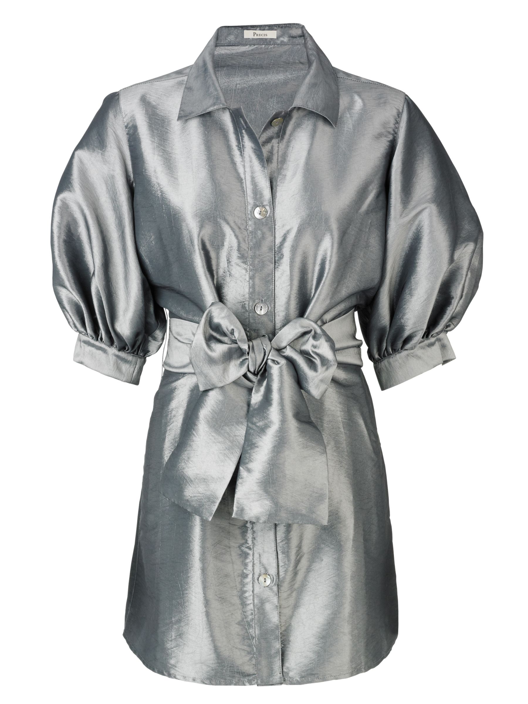 Precis Petite Belted Blouse, Silver