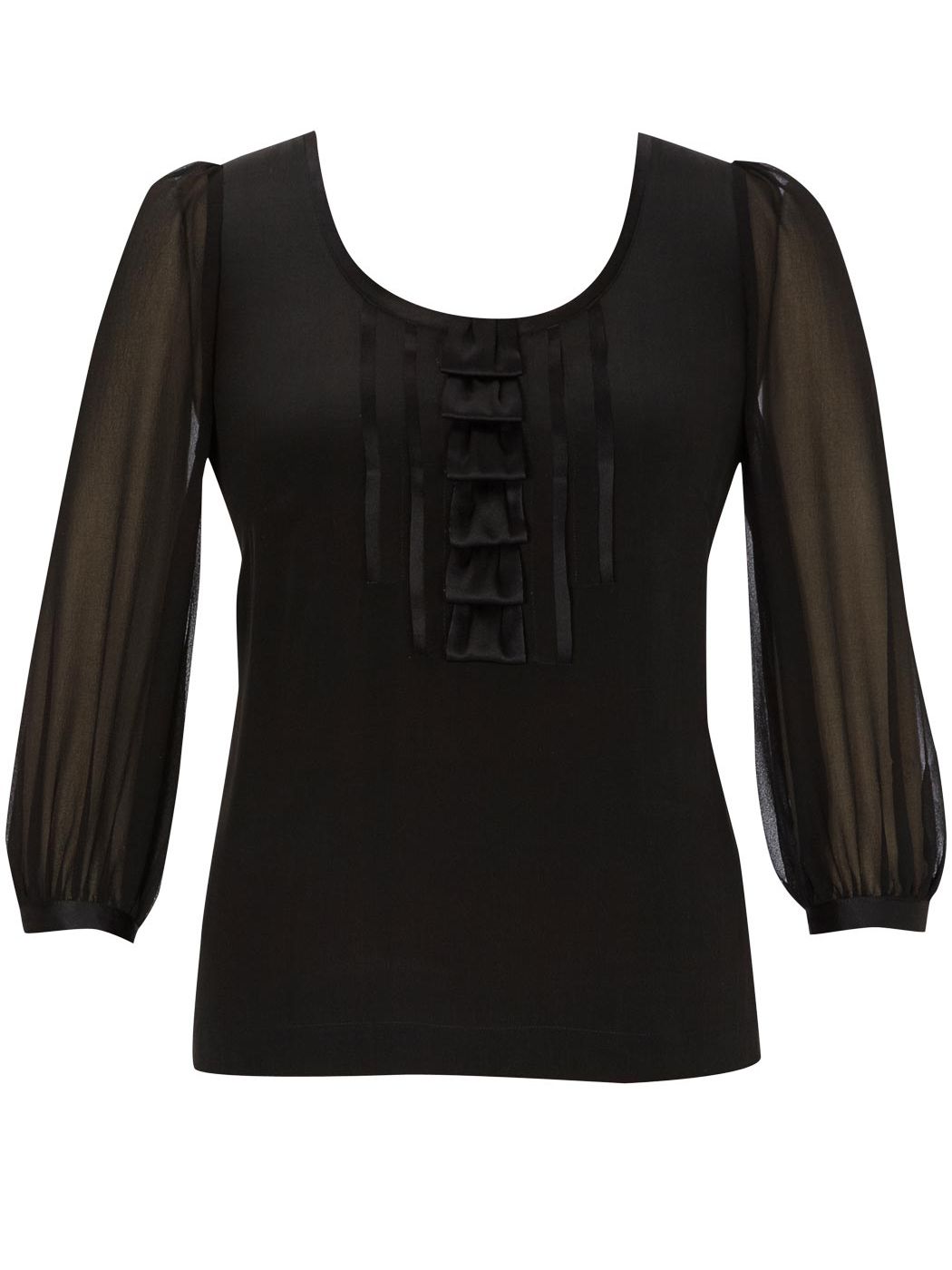 Coast Althaia Ruffle Trim Applique Blouse, Black