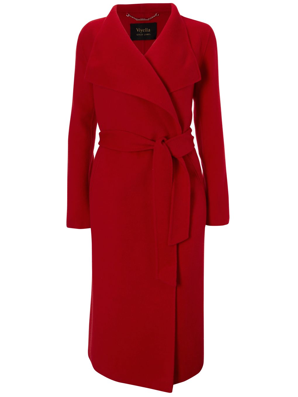 Viyella Long Sleeve Double Faced Wrap Coat, Red at John Lewis