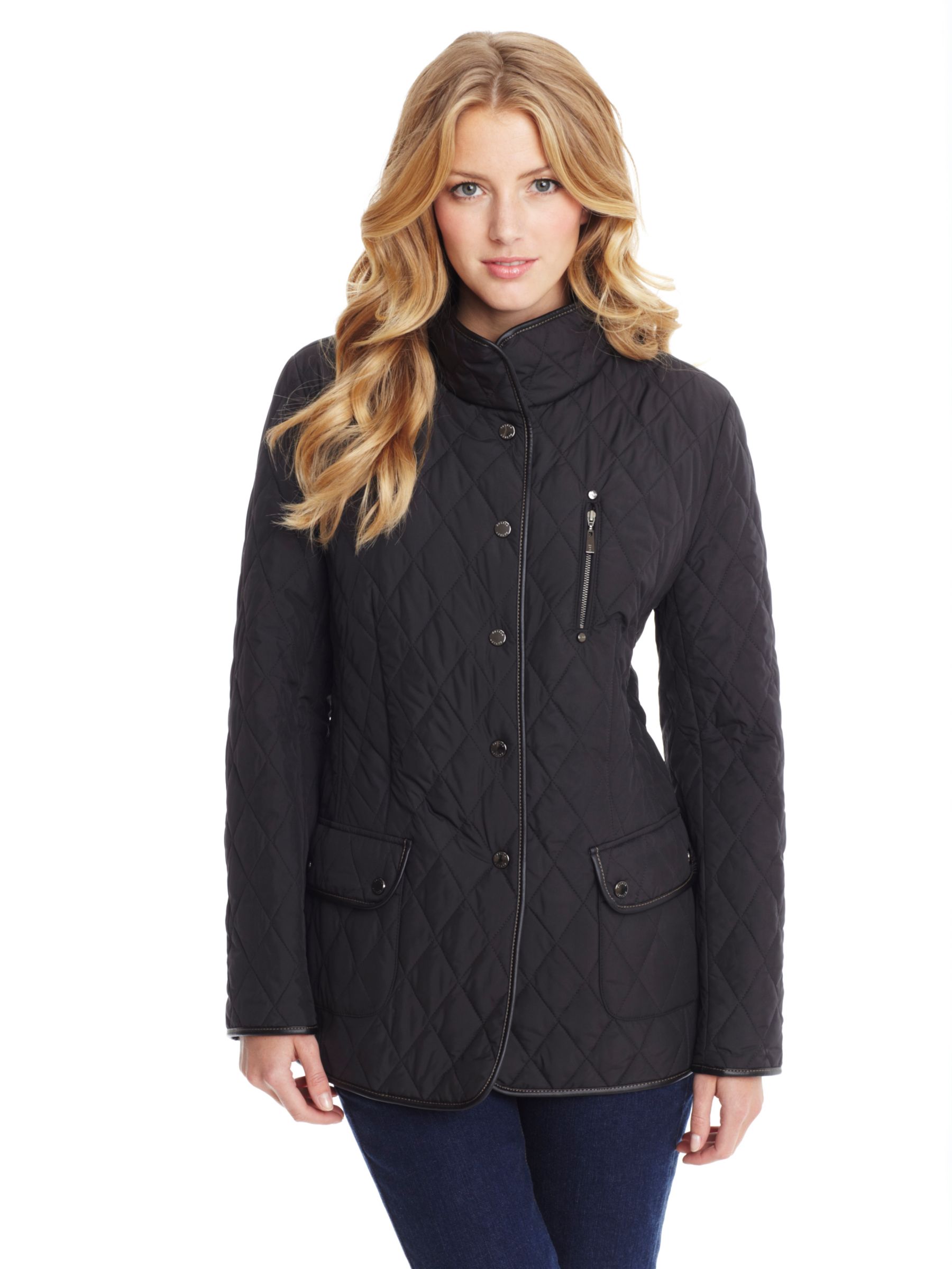 Basler Short Padded Jacket, Black at John Lewis