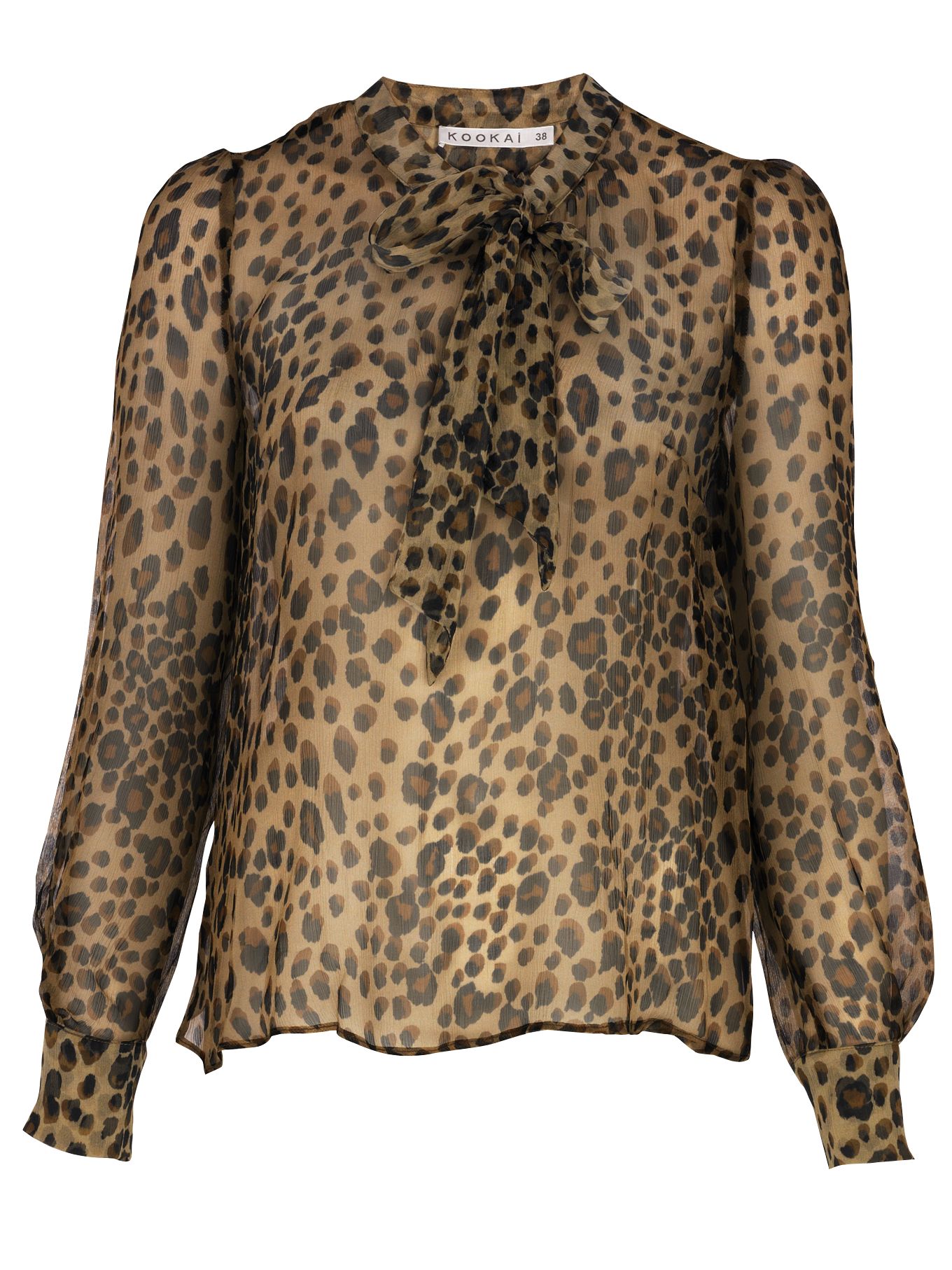 Silk Animal Print Blouse, Taupe