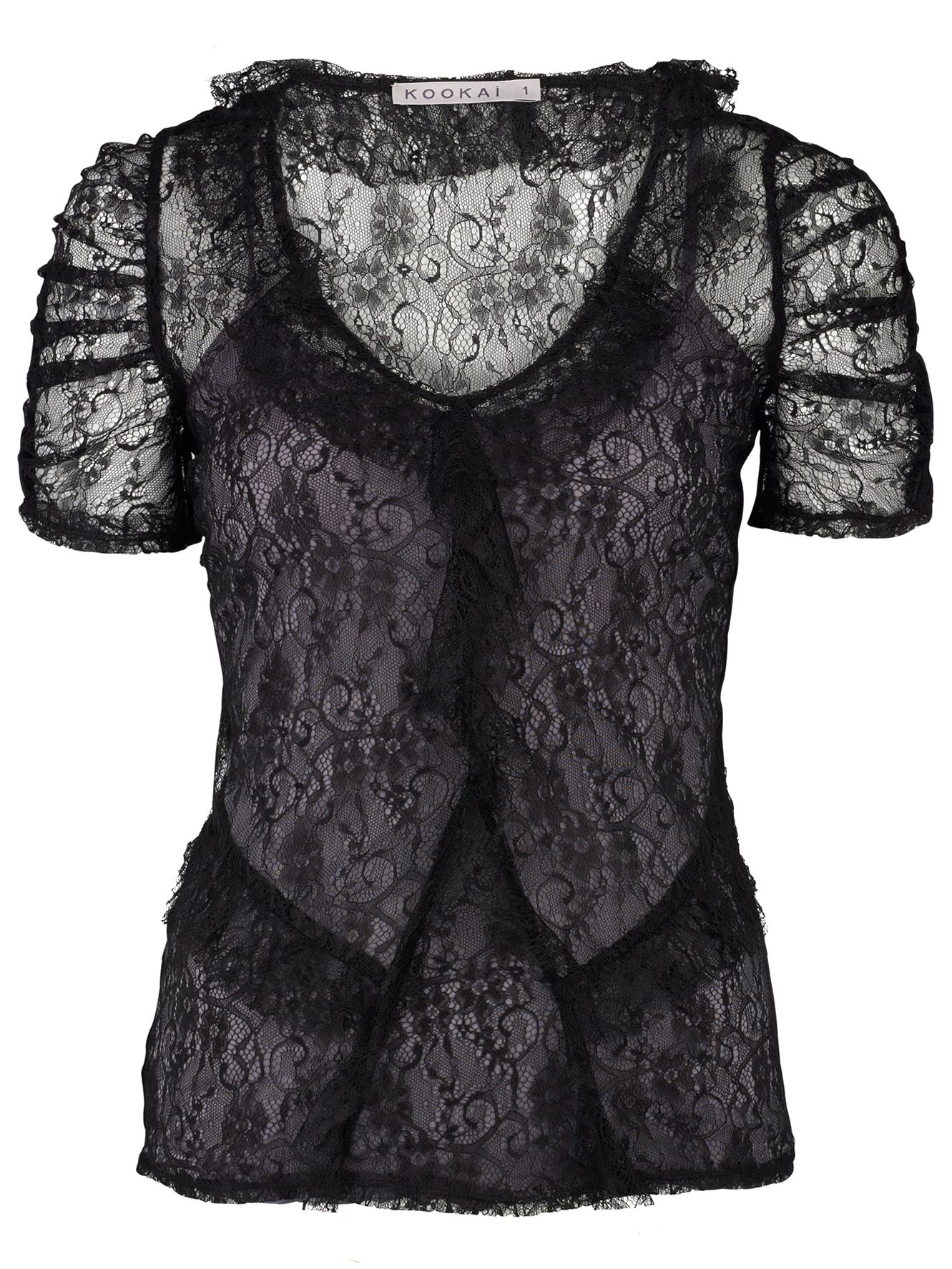 Kookai Chantilly Lace Blouse, Black