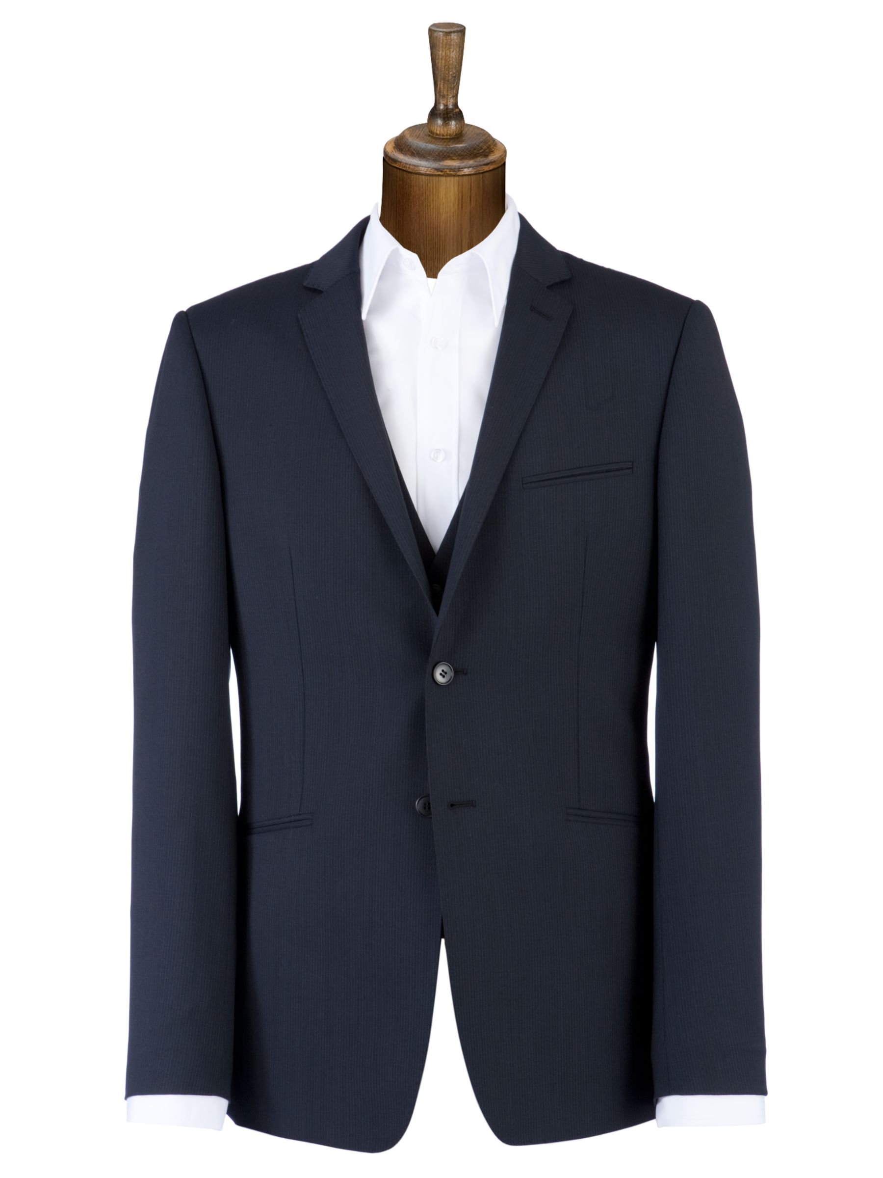 COLLECTION, John Lewis Self Stripe Suit Jacket, Navy at John Lewis