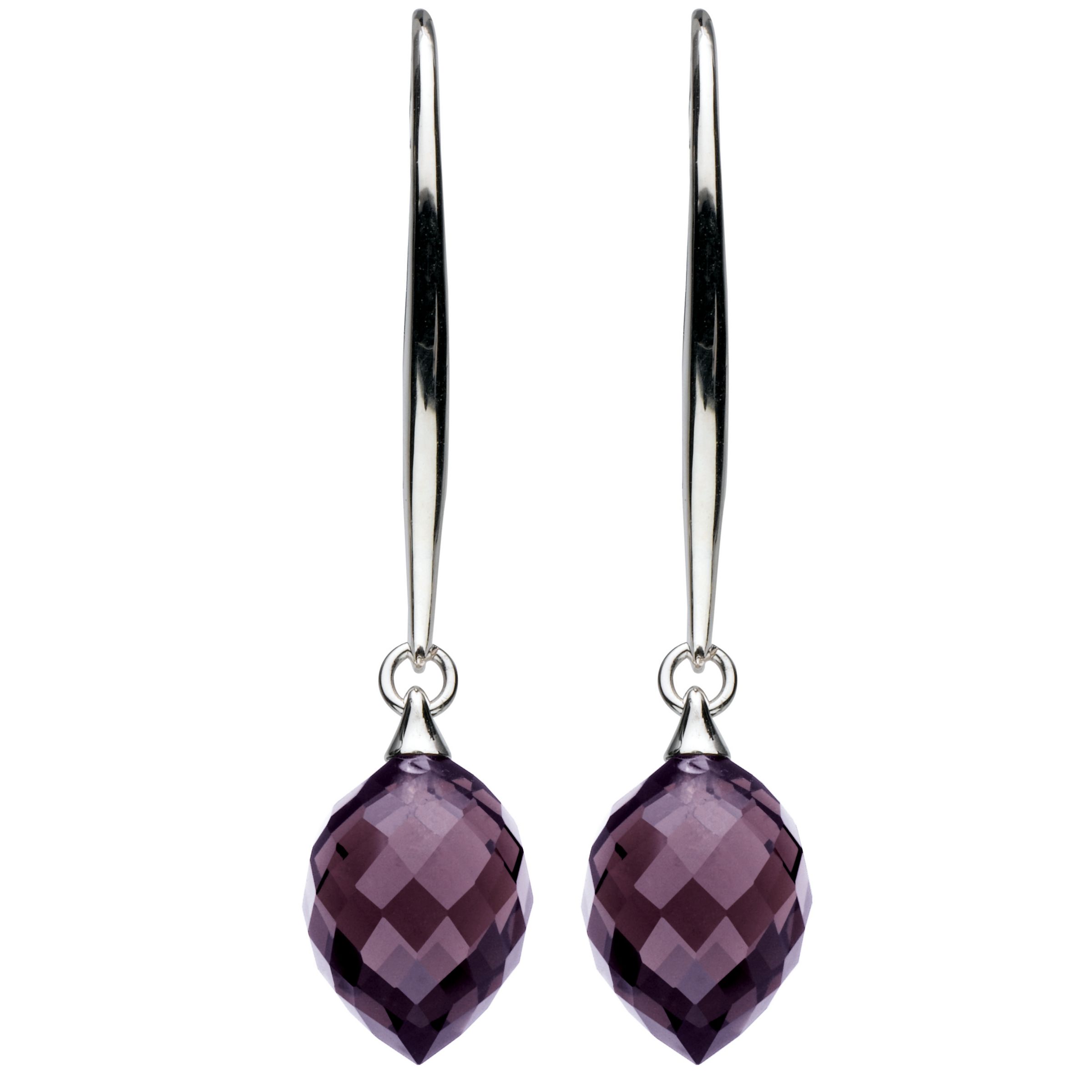 Kit Heath Sterling Silver Faceted Amethyst Drop