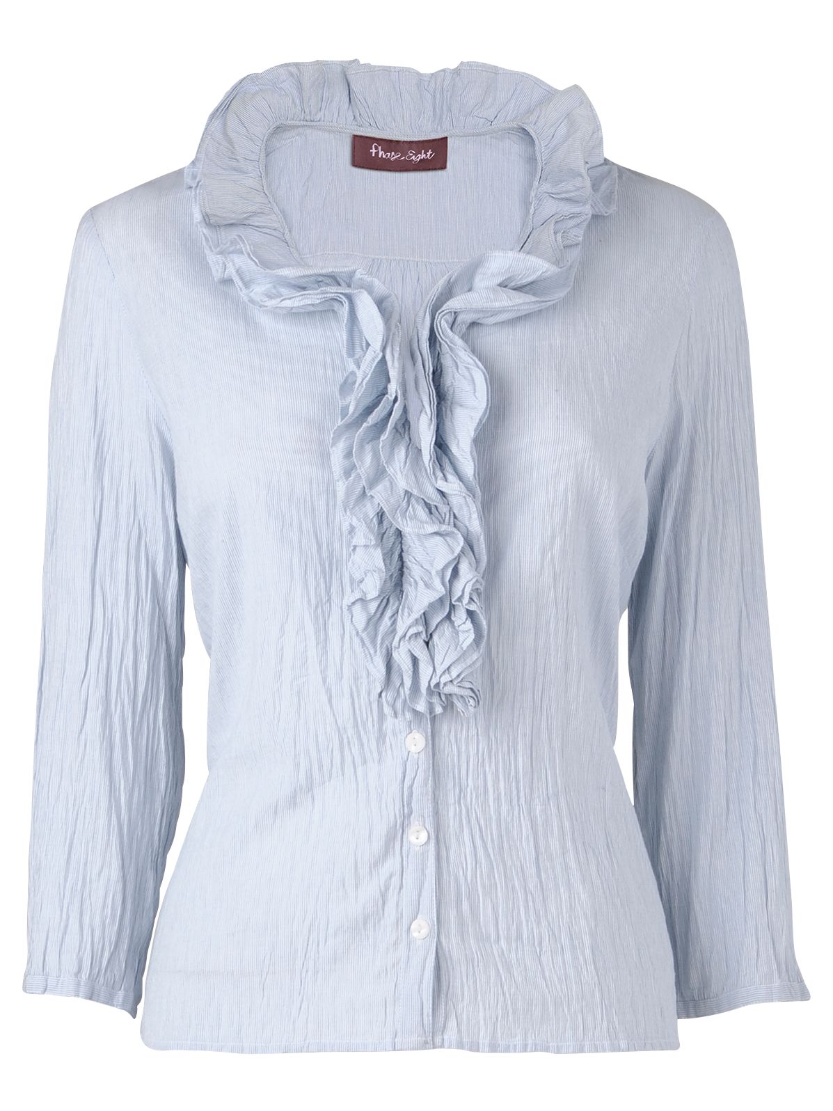 Phase Eight Crushed Frill Blouse, Blue/White