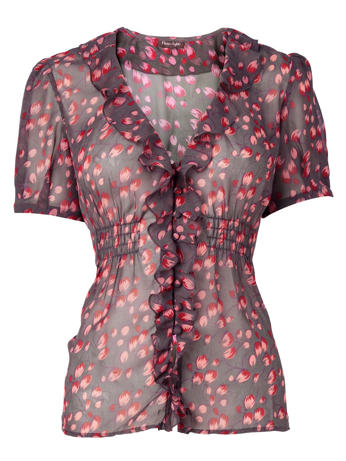 Phase Eight Tulip Blouse, Charcoal/Pink