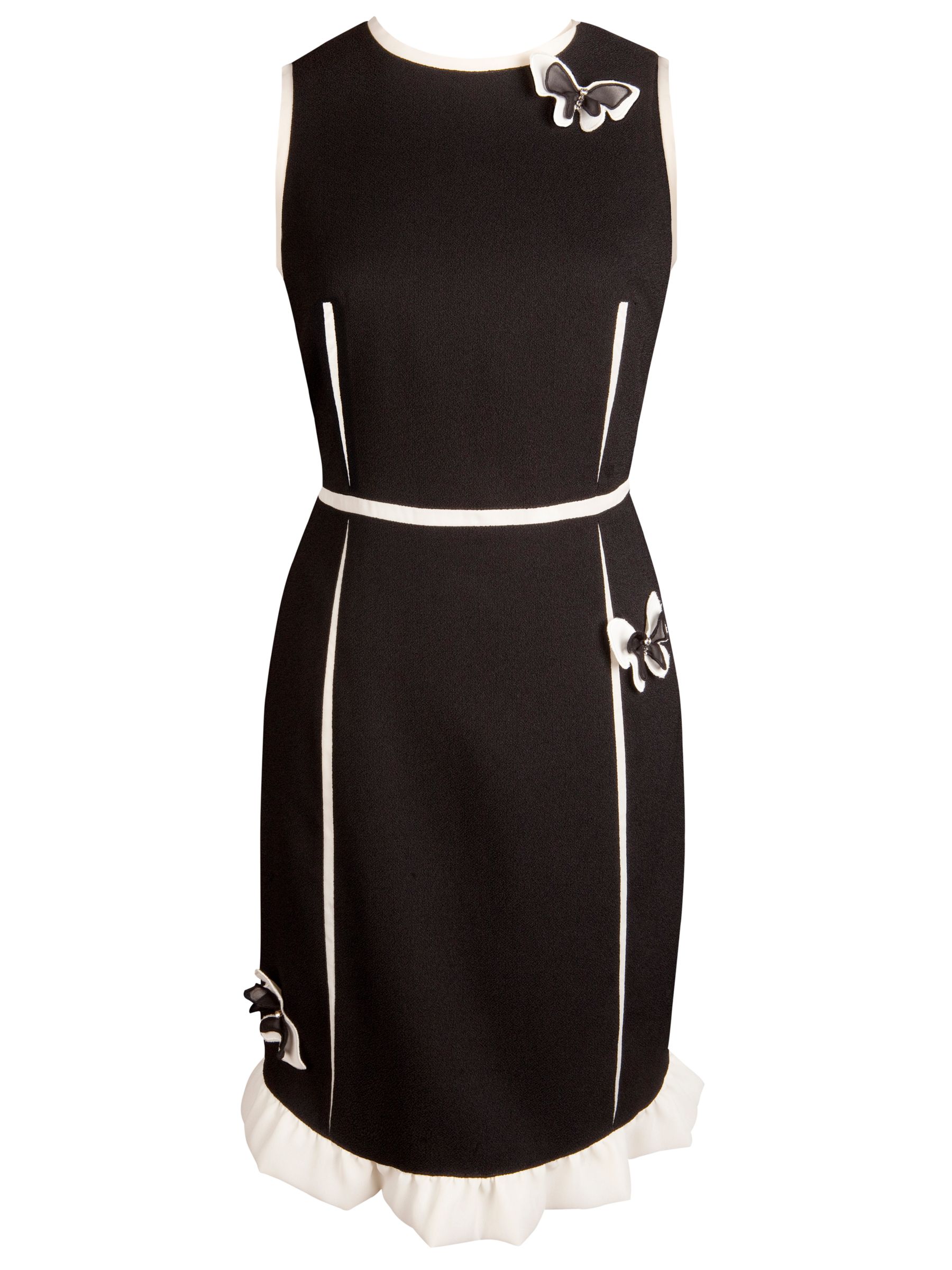 Jesiré Sleeveless Butterfly Brooch Dress, Black/perfume