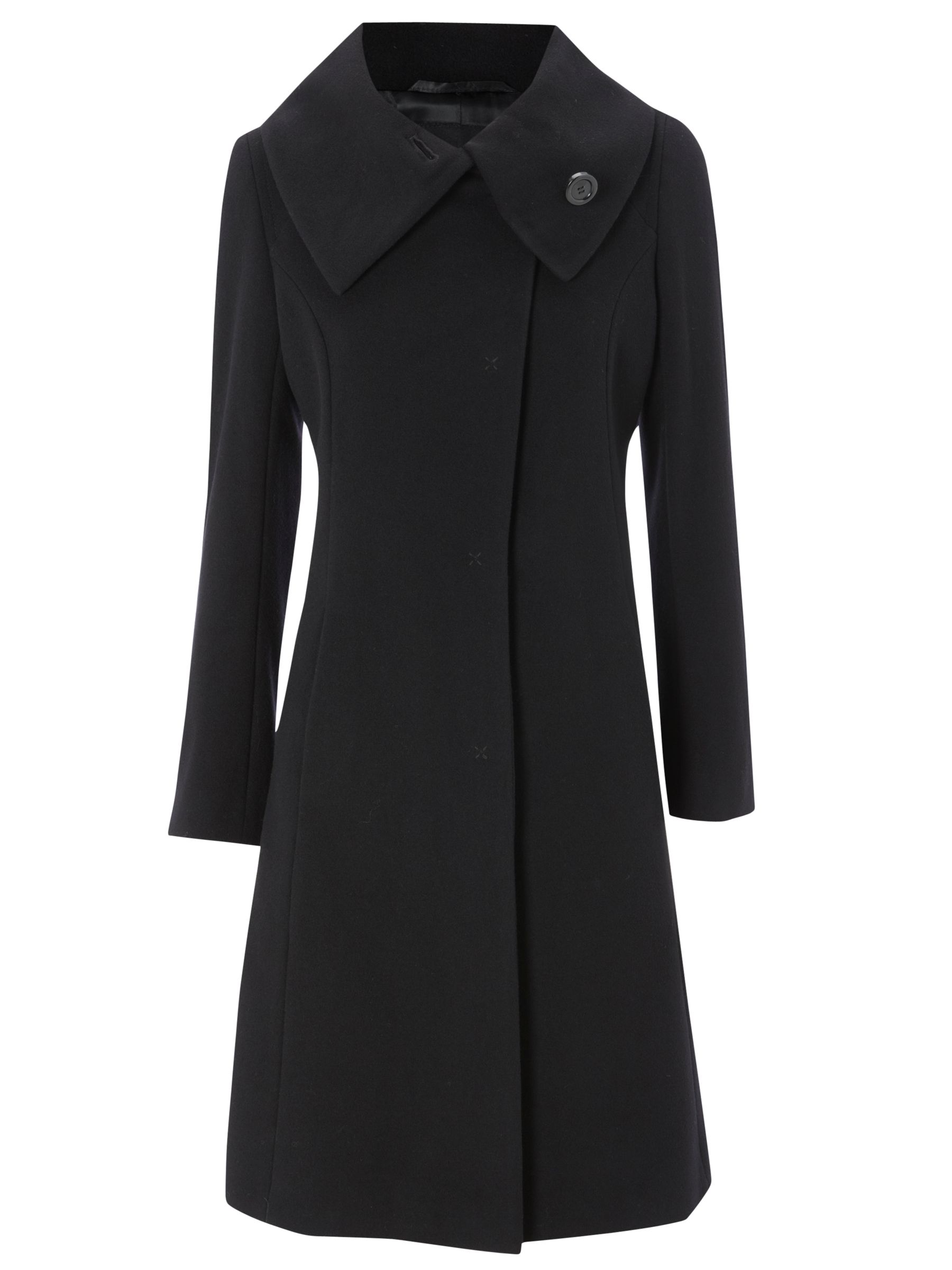 Hobbs Elham Long Coat, Black at John Lewis