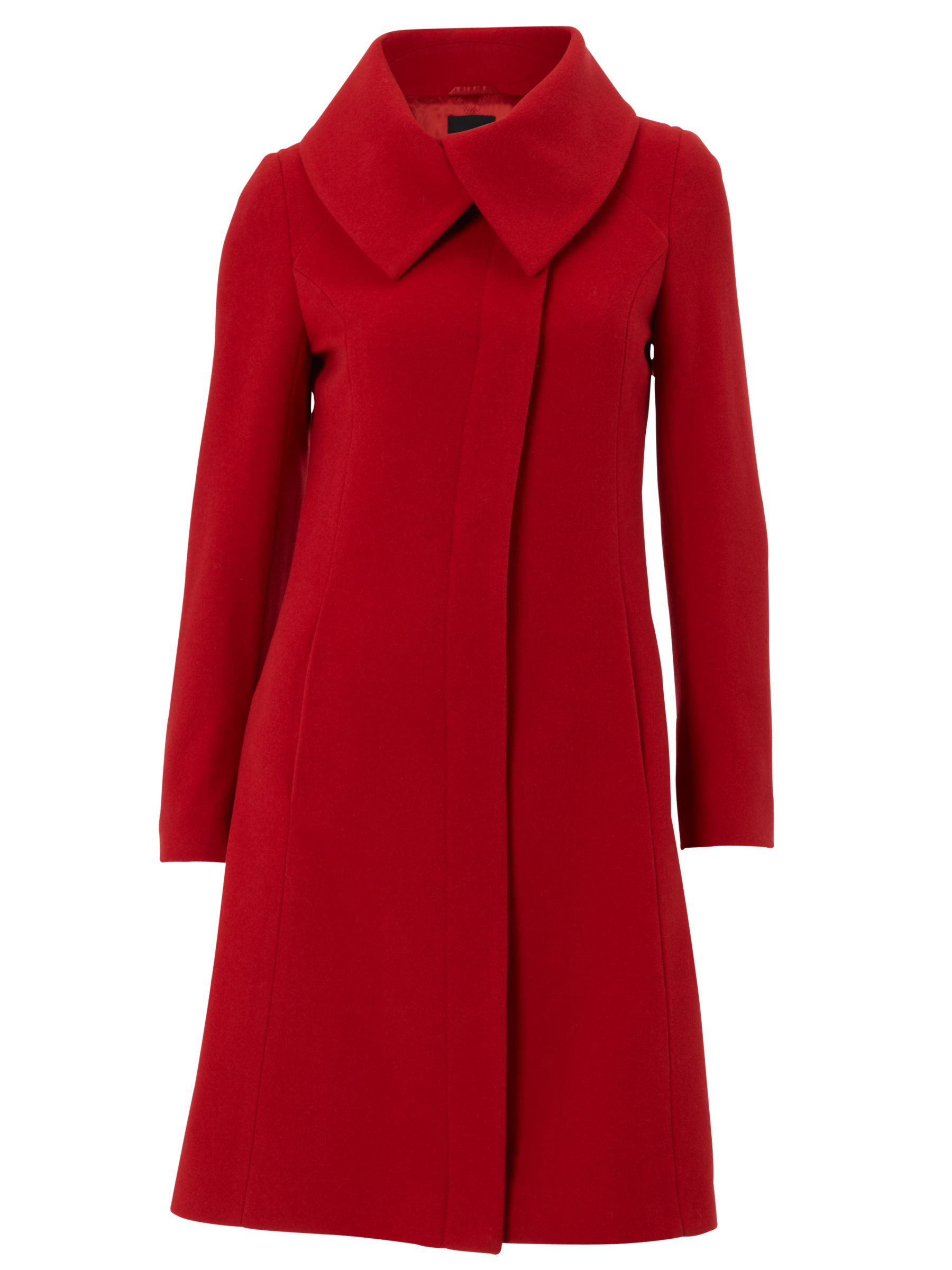 Hobbs Elham Long Coat, Scarlet at John Lewis