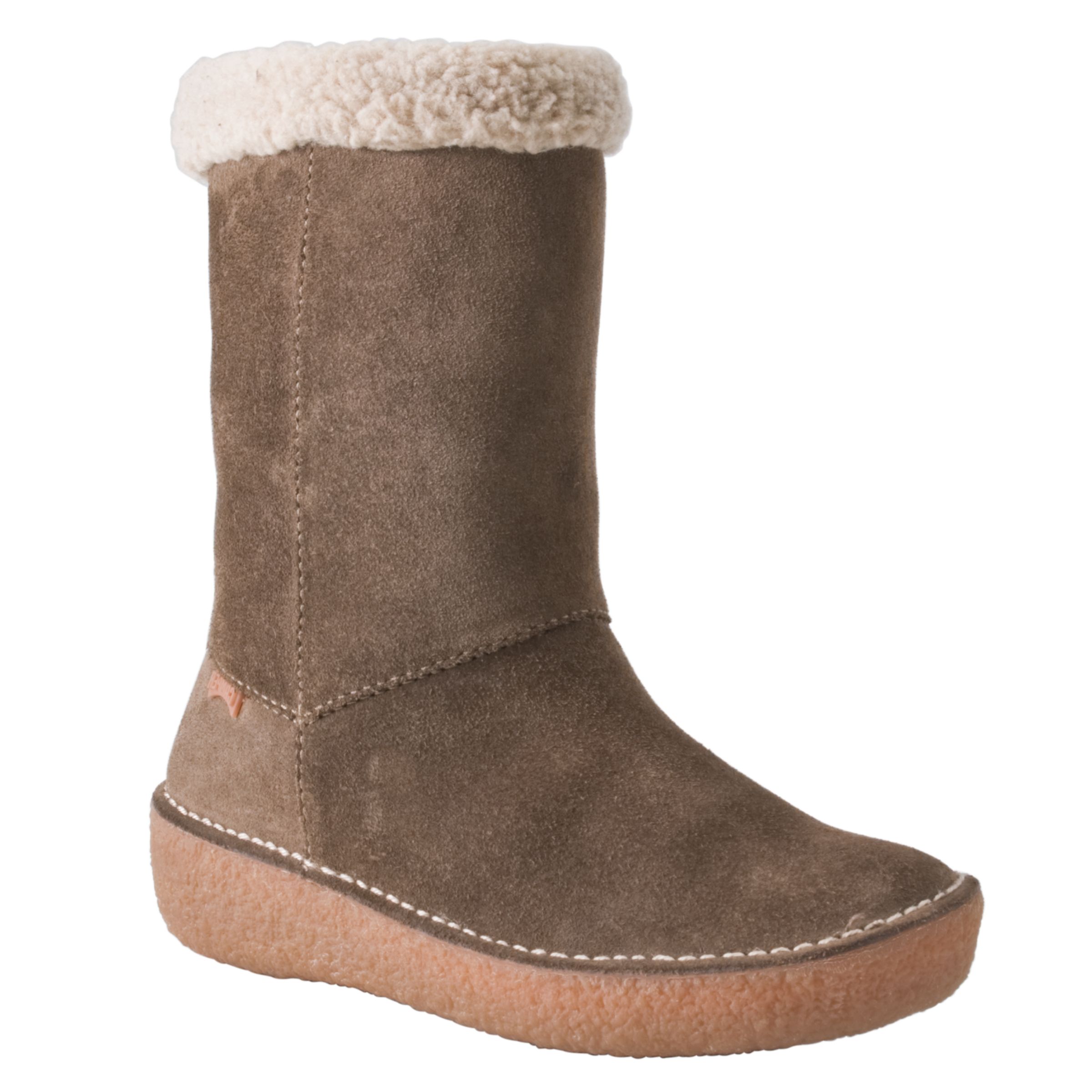 Camper Industrial Sheepskin Lined Boots Brown