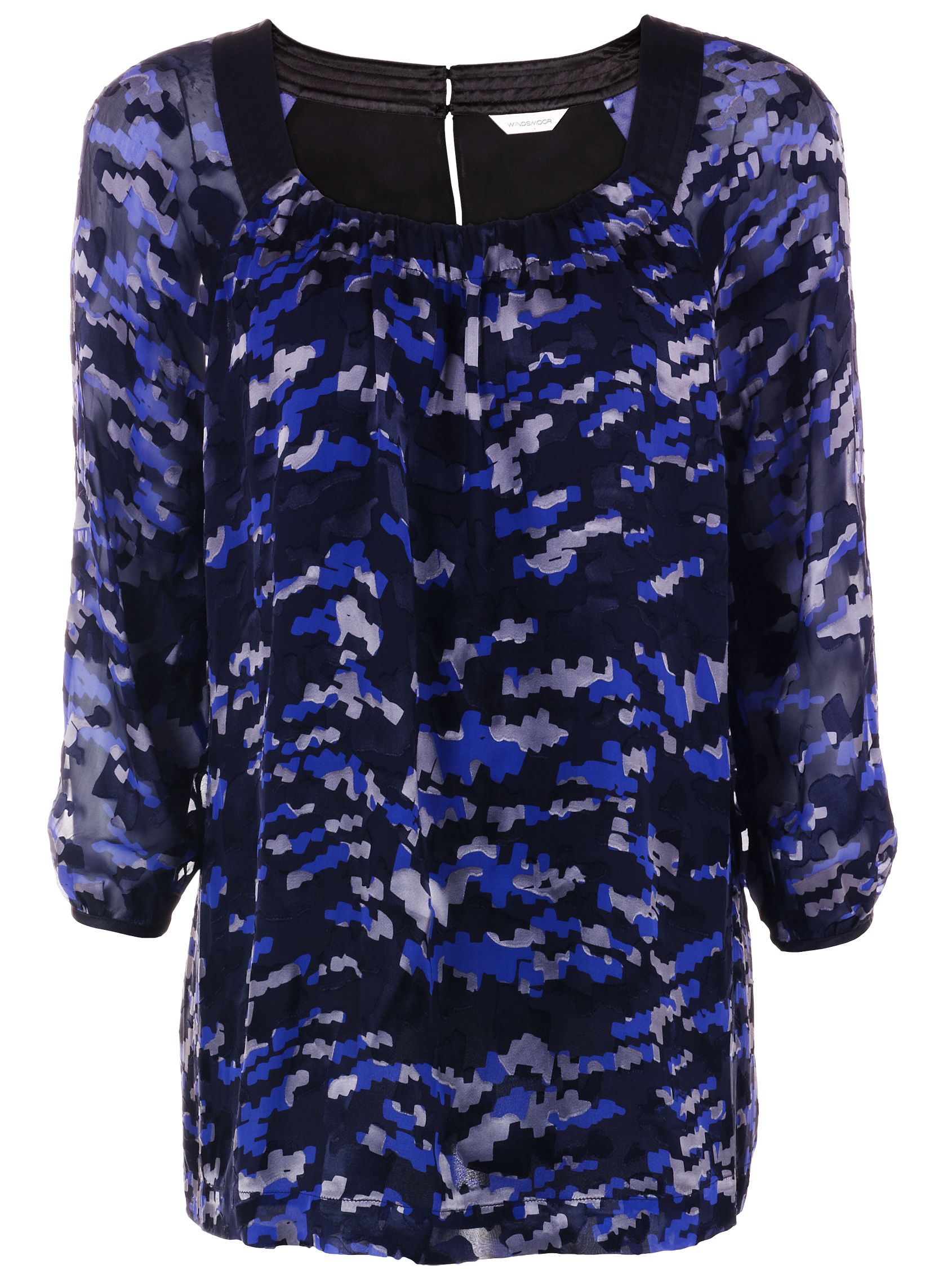 Windsmoor Abstract Devore Burnout Blouse,