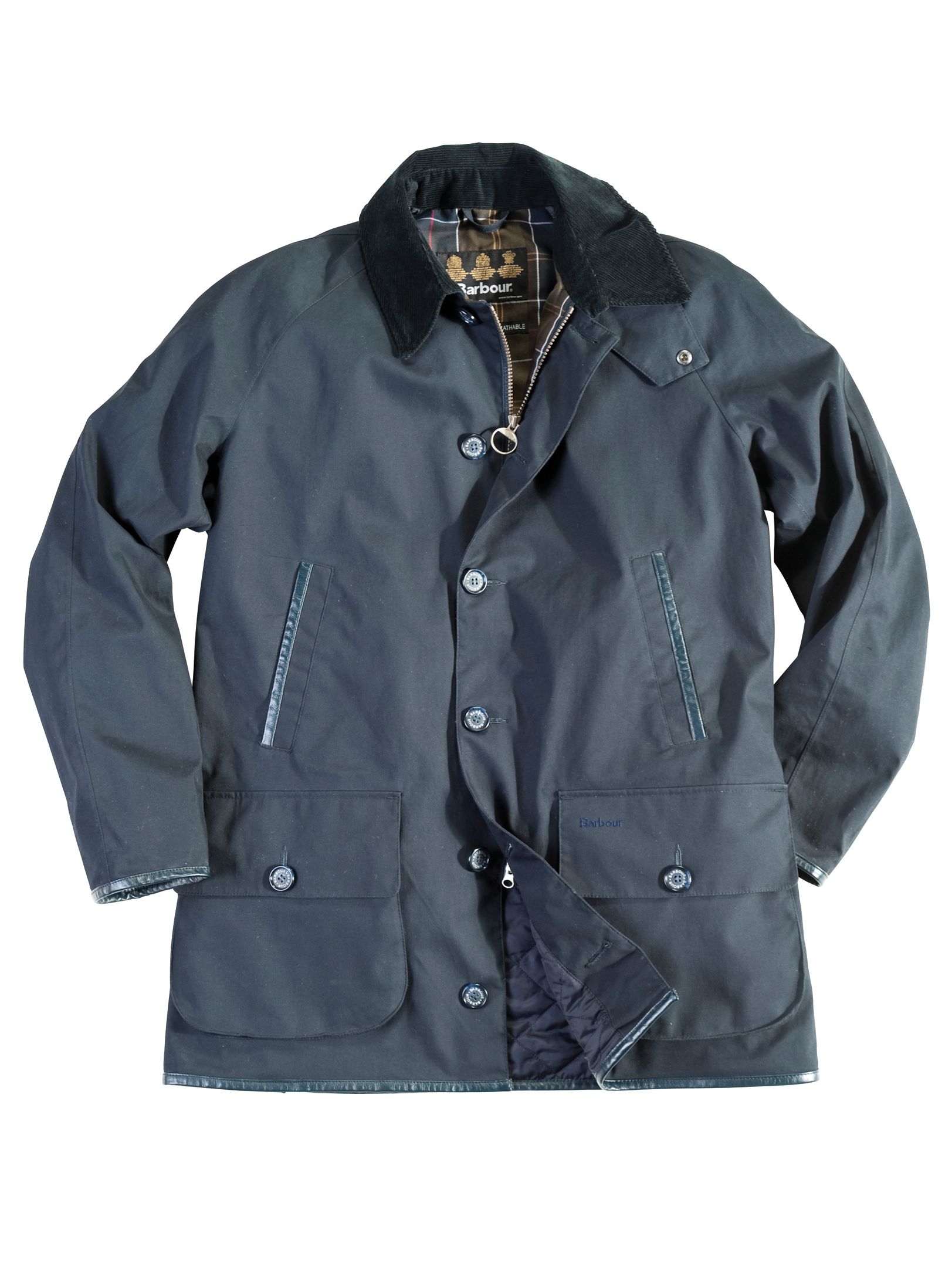 Barbour Beauhurst Waterproof Cotton Jacket, Navy at John Lewis