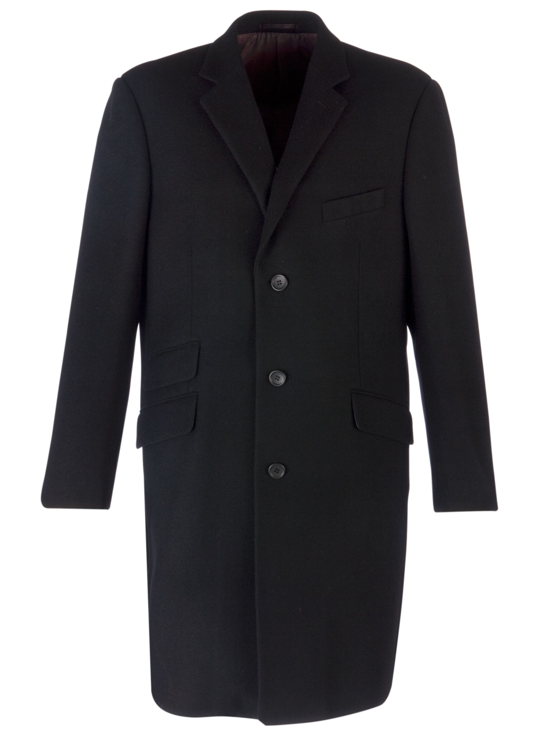 John Lewis Men Wool and Cashmere Coat, Black at JohnLewis