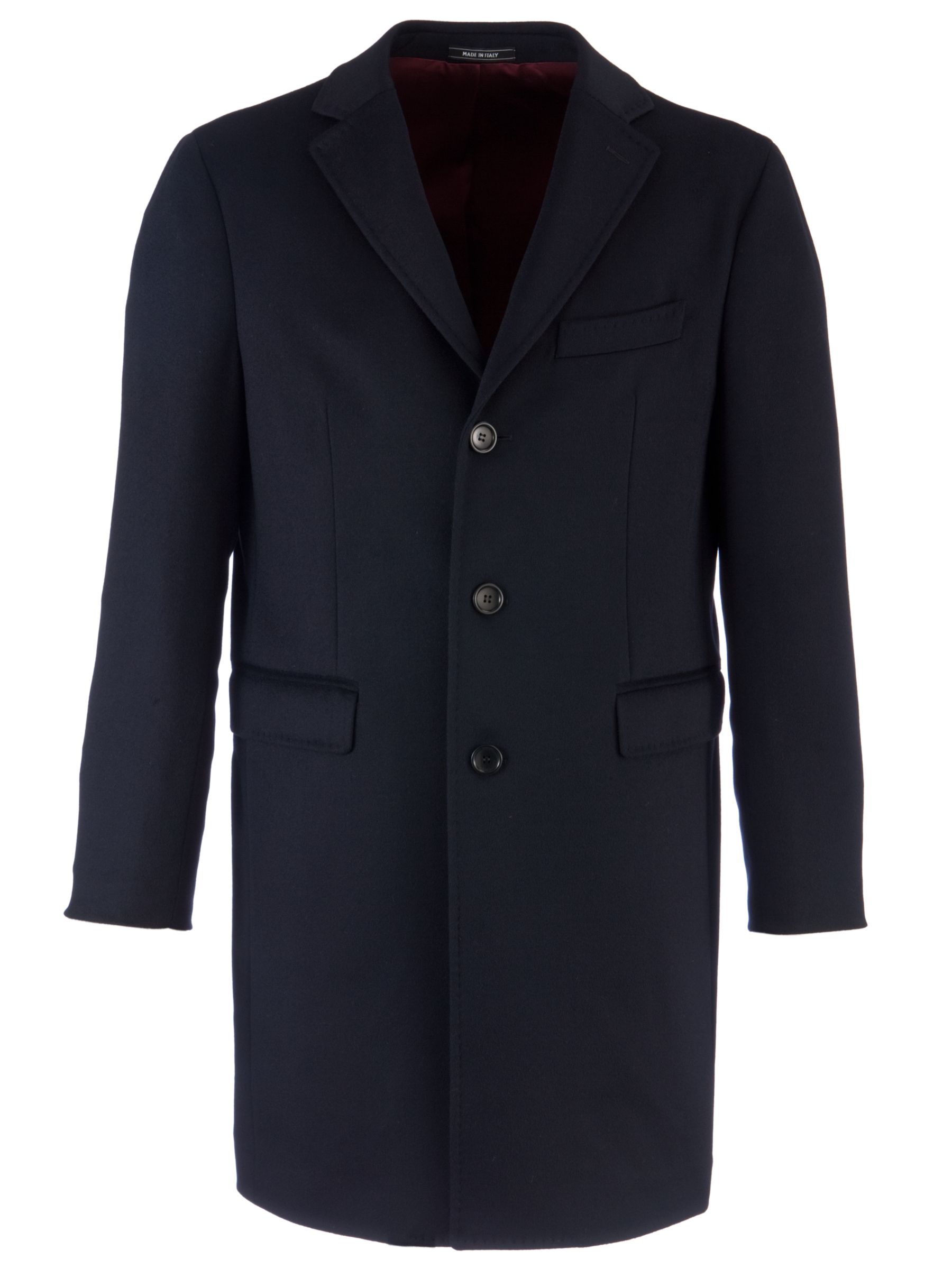 John Lewis Men Italian Wool Coat, Navy at John Lewis