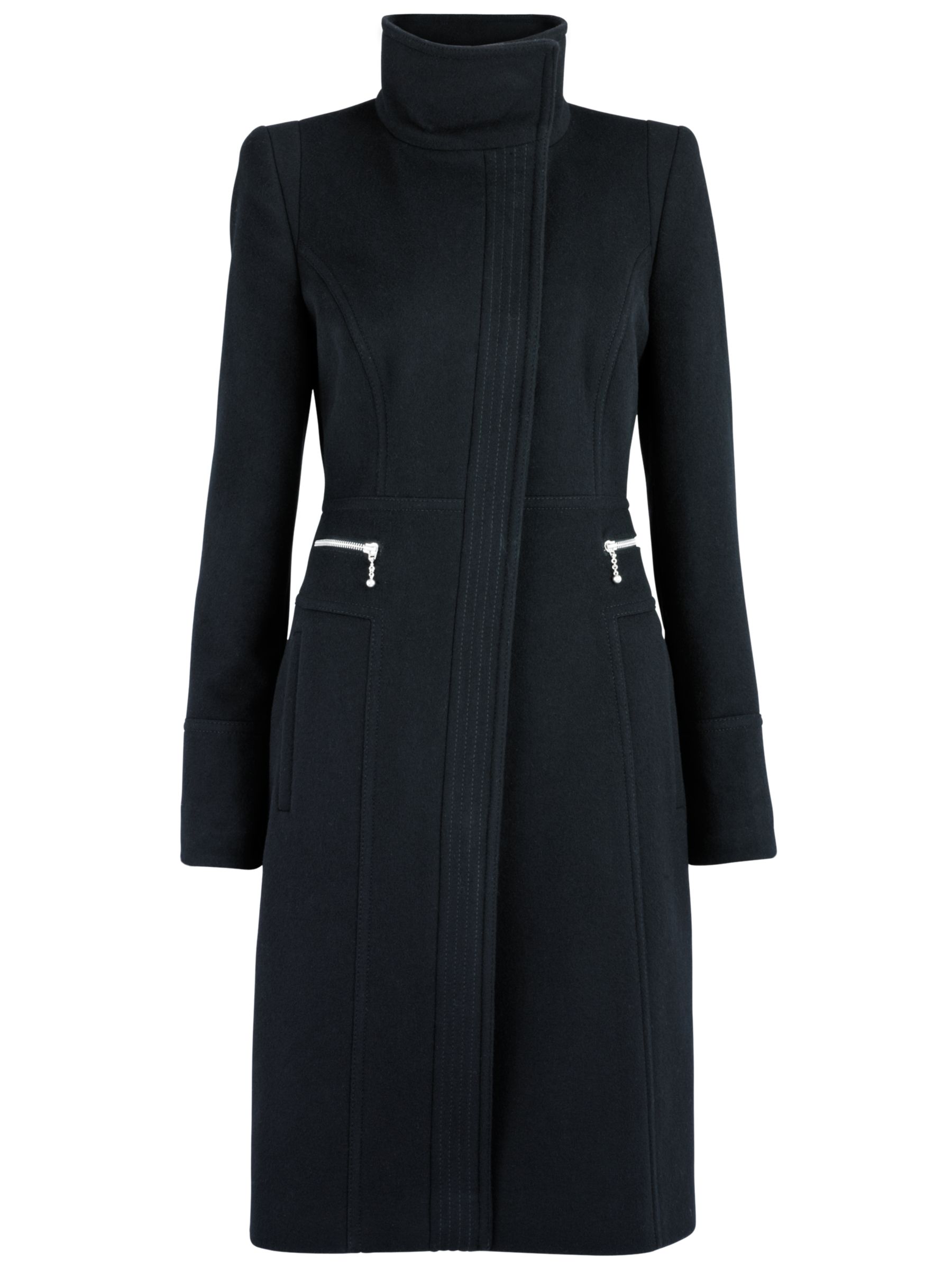 Planet Asymmetric Coat, Black at John Lewis