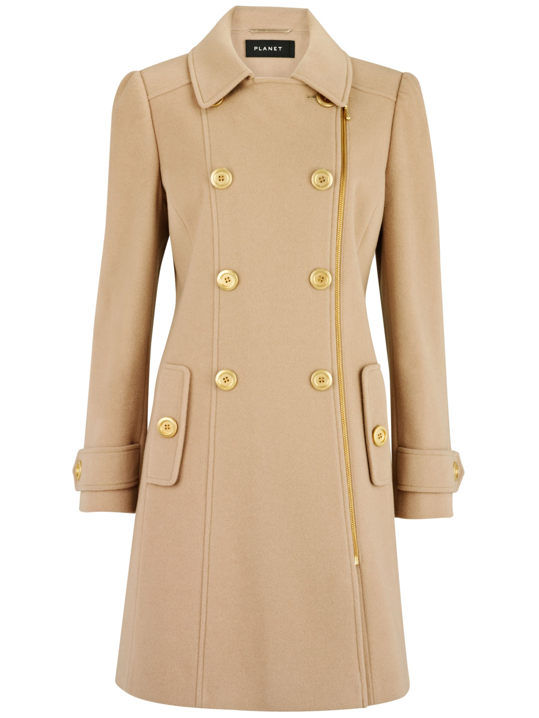 Planet Military Coat, Camel at John Lewis