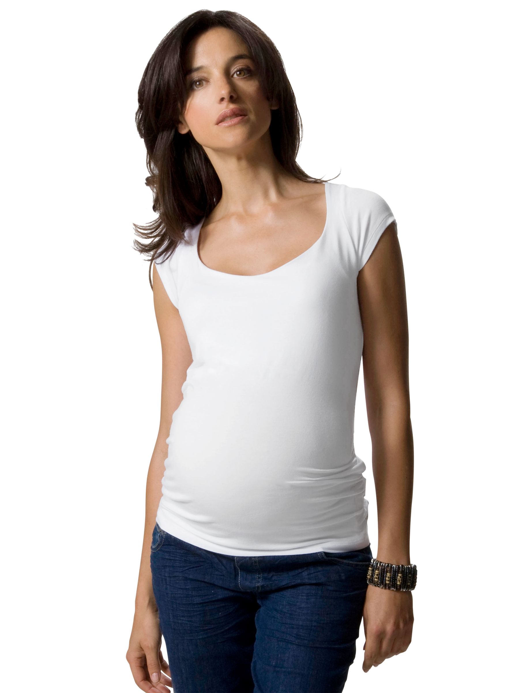 Crave Maternity Scoop Neck T-Shirt, White